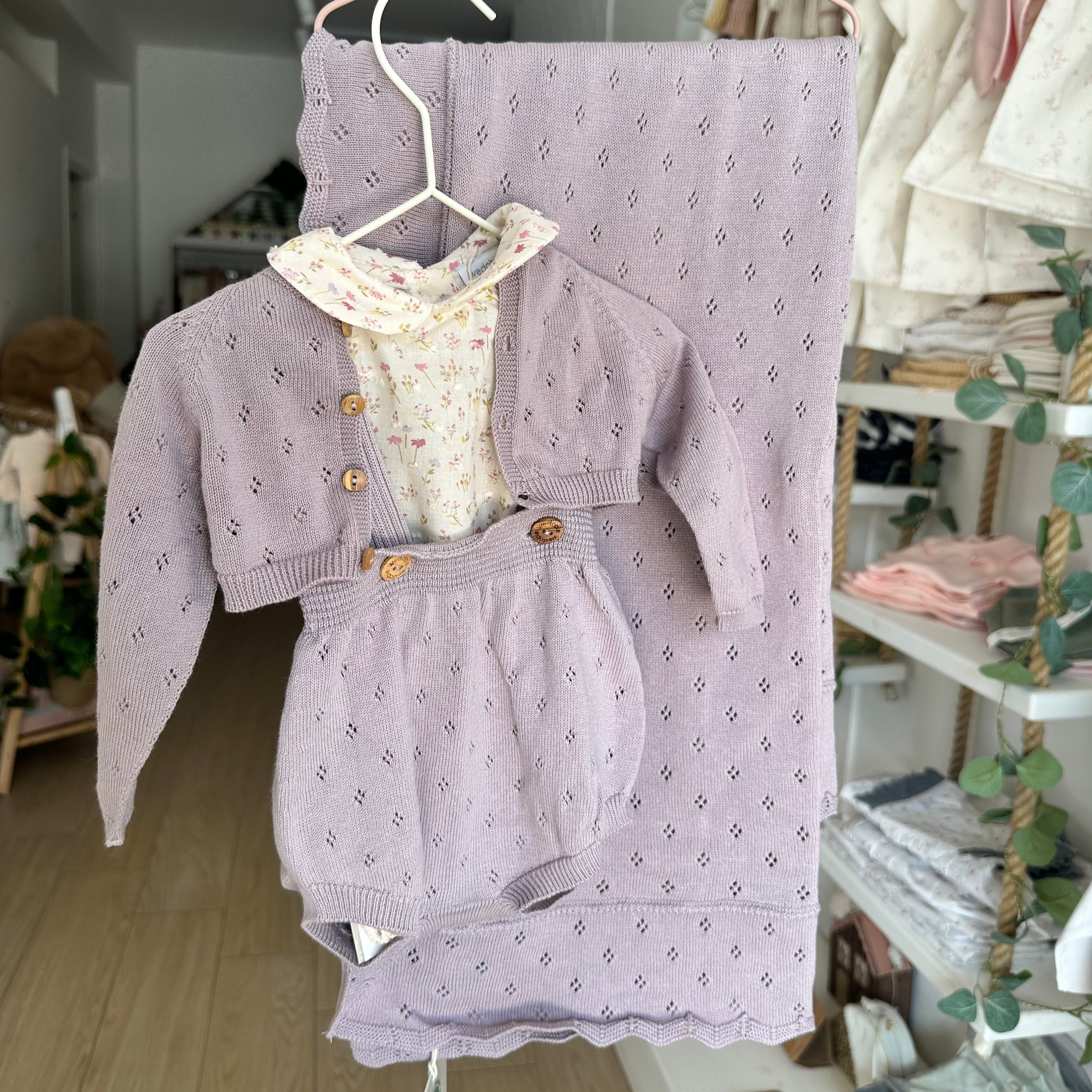 Copertina traforata in Cotone LILLA – BREEZ - Be Brave Boutique