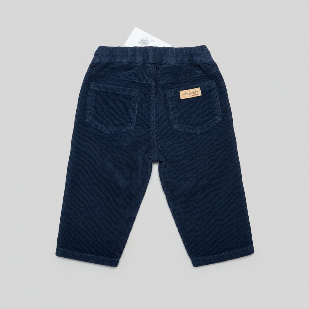 Pantalone a costine in velluto blu Senza Tasche - Be Brave Boutique