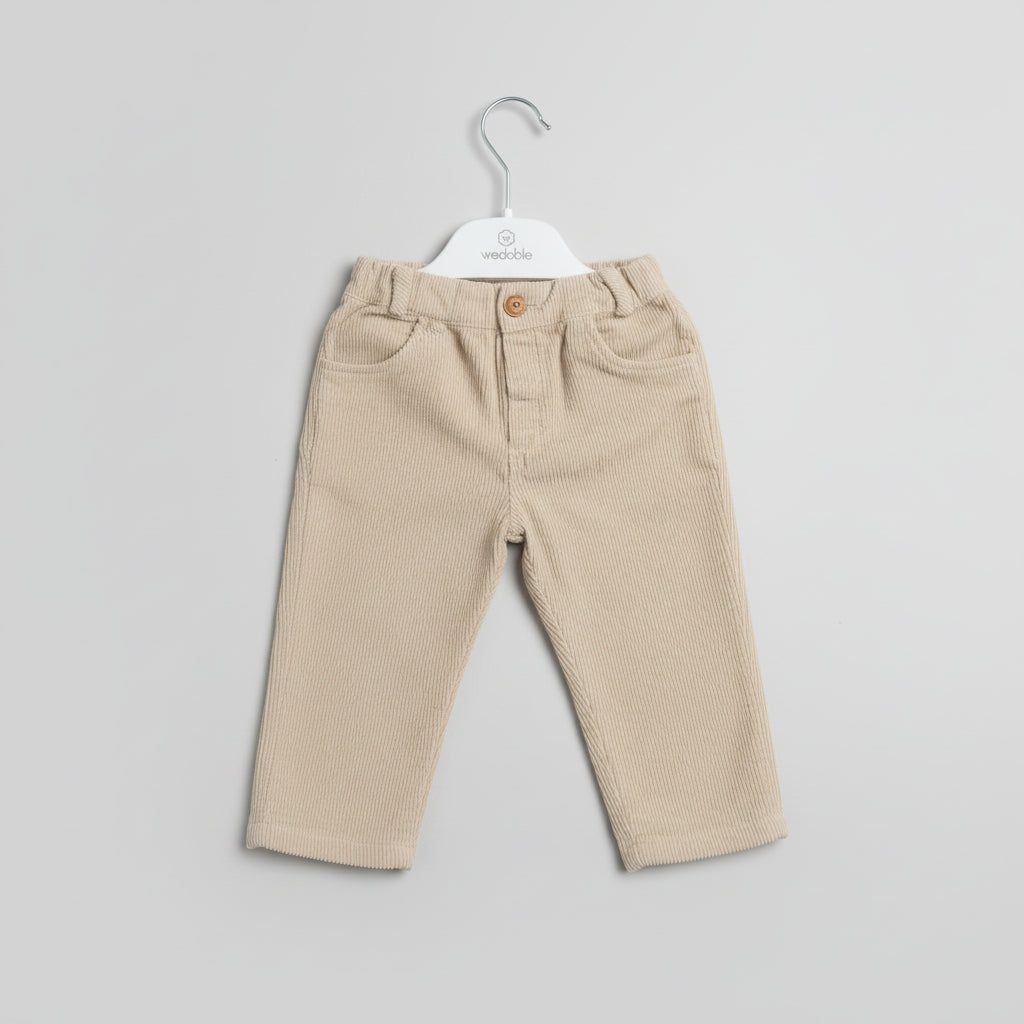 Pantalone a costine in velluto Beige Senza Tasche - Be Brave Boutique