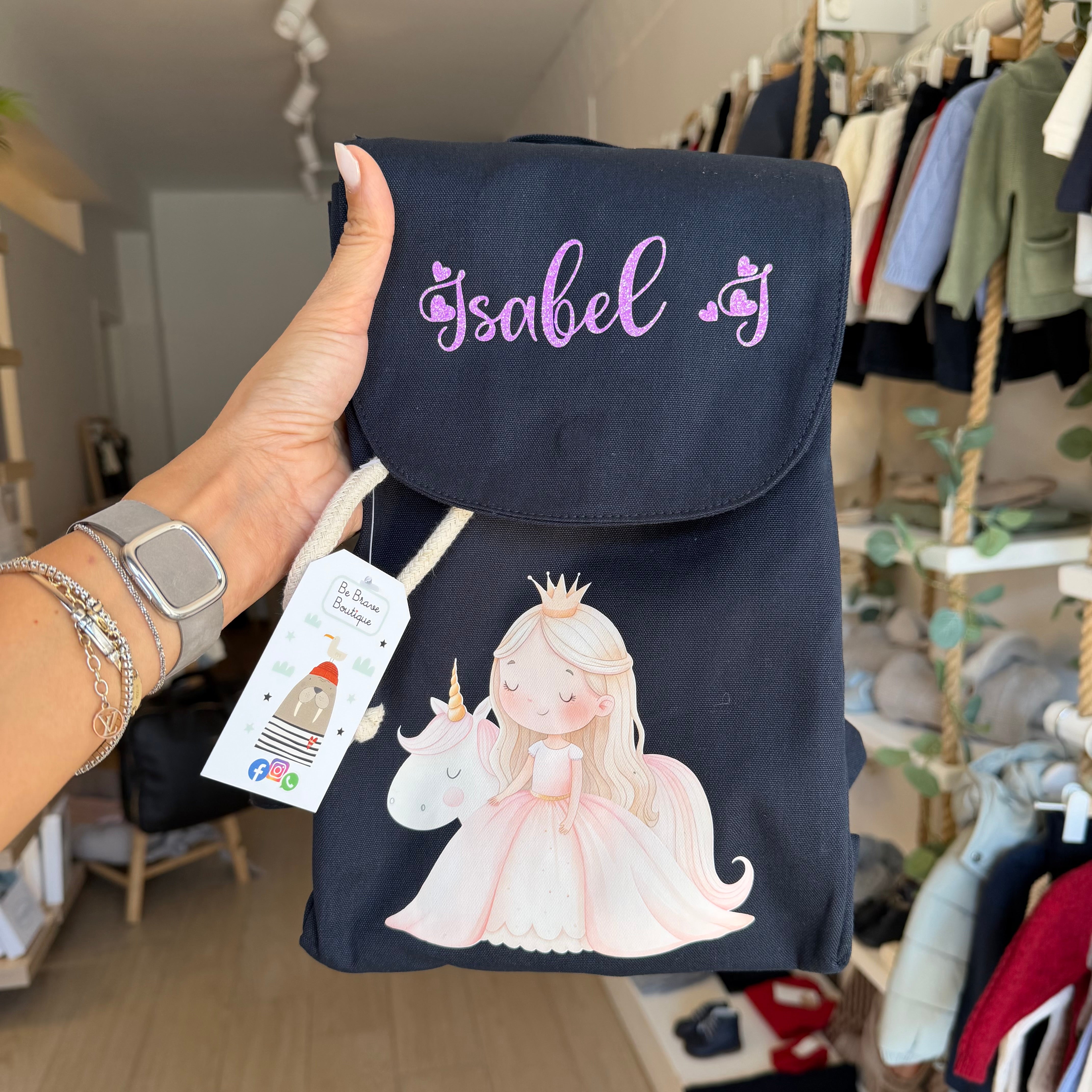 SUPER Set Asilo Completo Personalizzato – Mini Zaino, Sacchetto Beauty Bambino Principessa Unicorno