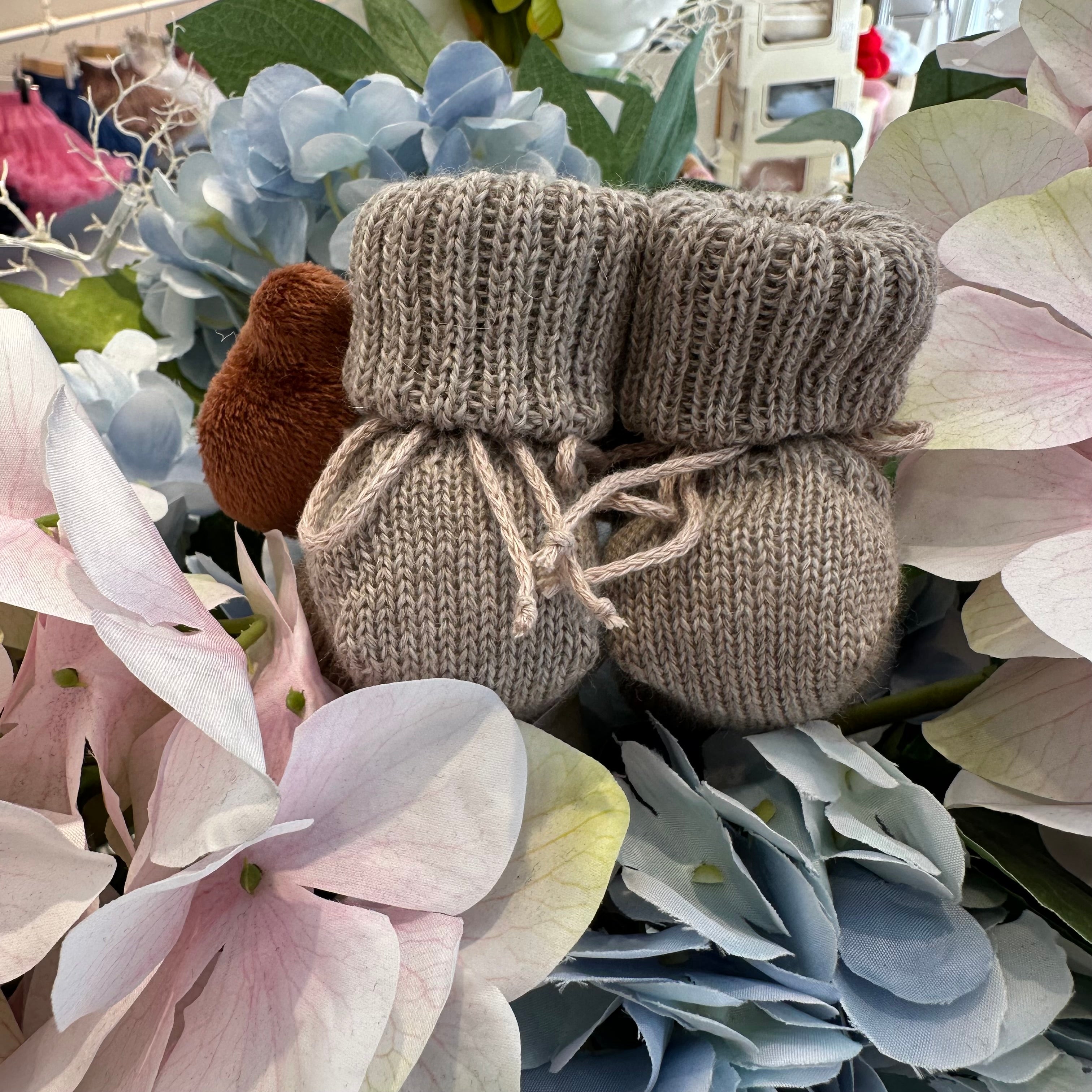 Scarpine nascita Con Orsetto in Pura Lana Vergine Made in Italy - Be Brave Boutique