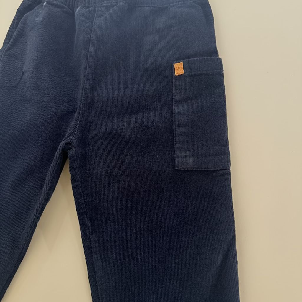 Pantalone a costine in velluto blu - Be Brave Boutique