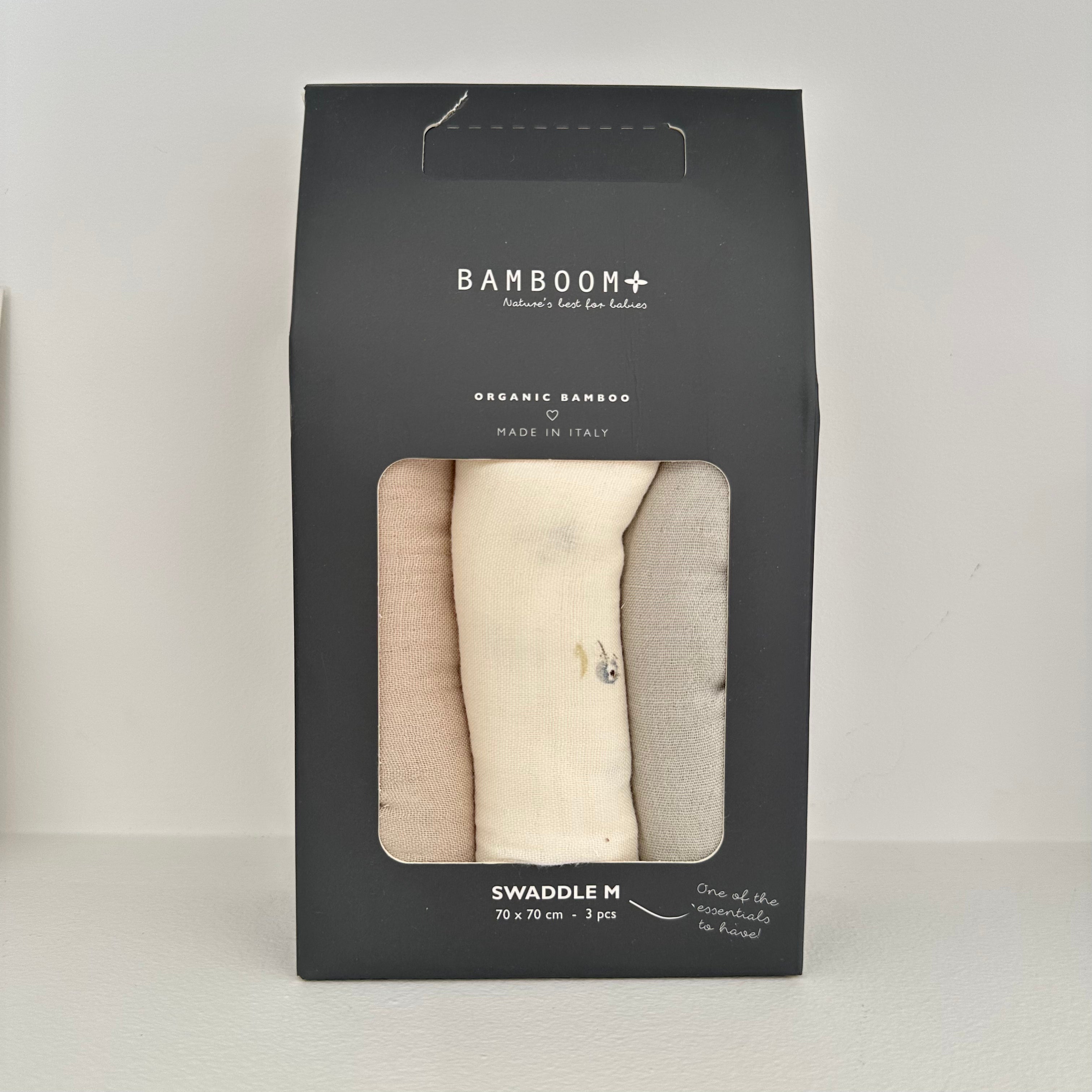 Swaddle Muslin Medium multi-uso 70x70cm 3-Pack - Berries / Ice Blue / Almond - Be Brave Boutique