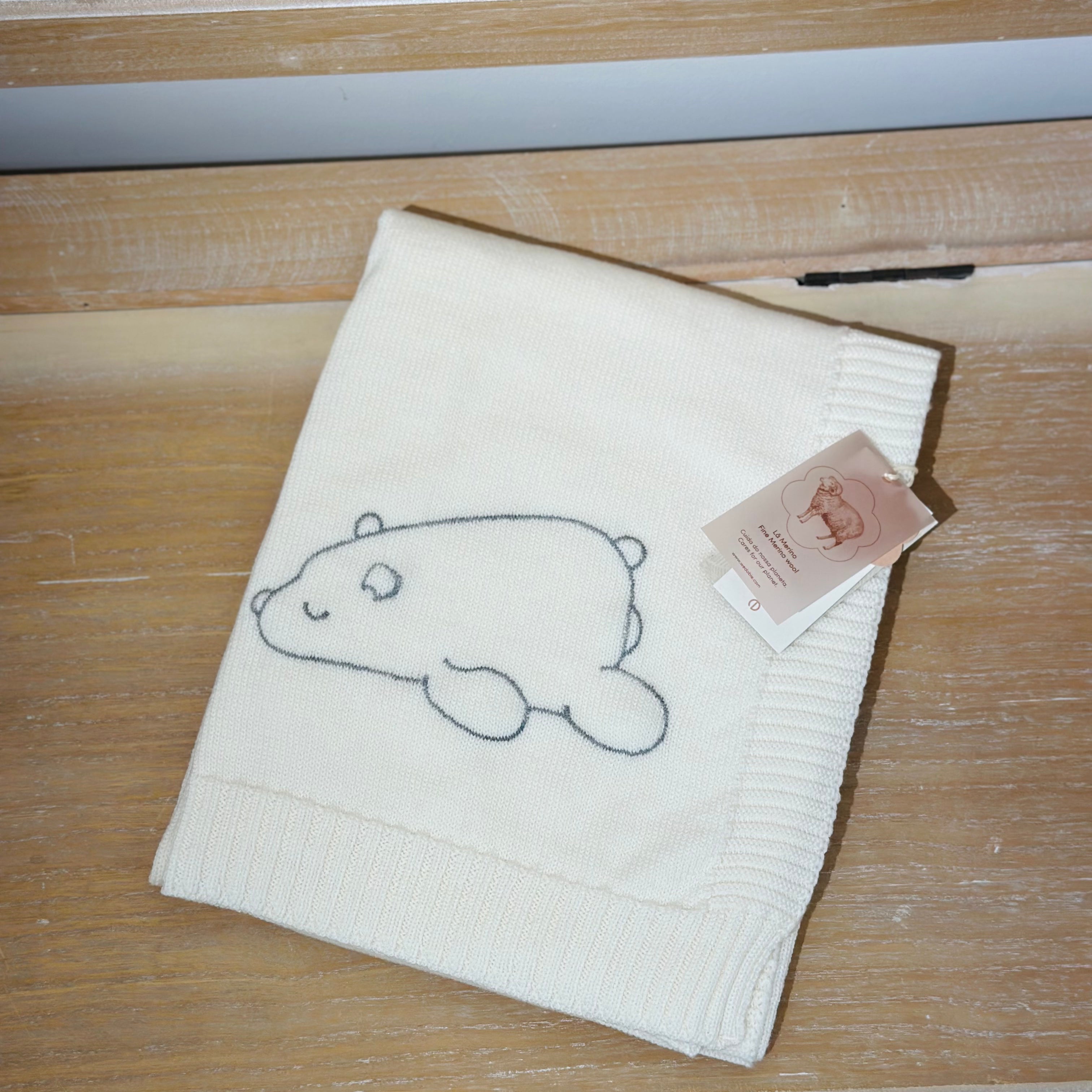 Coperta lana merino Orso Polare - Be Brave Boutique