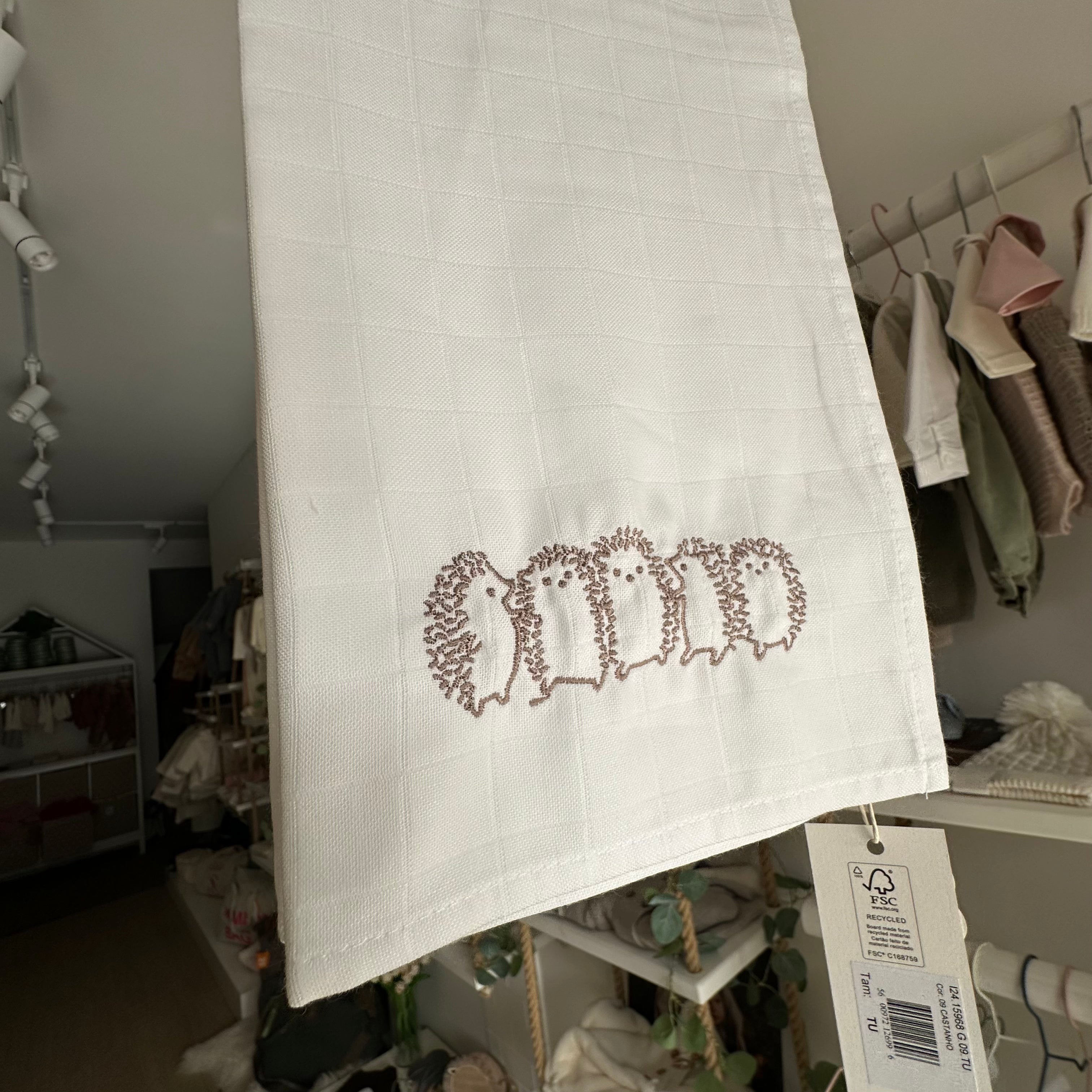 Wedoble Mussola in Cotone Ricamata Riccio Tortora - Be Brave Boutique