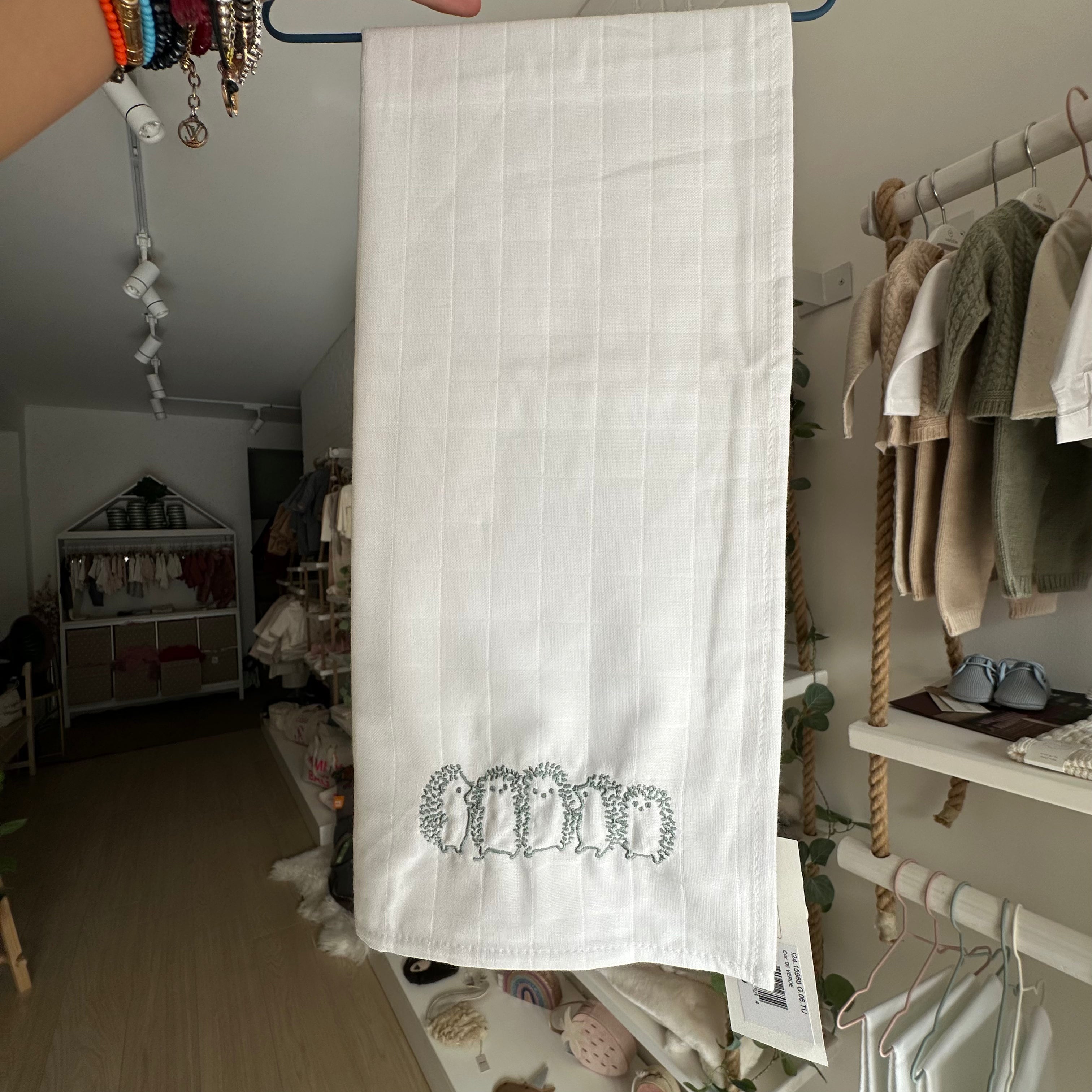 Wedoble Mussola in Cotone Ricamata Riccio Verde - Be Brave Boutique