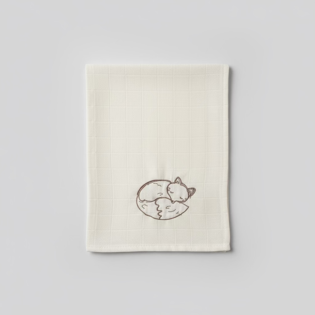 Wedoble Mussola in Cotone Ricamata Volpe Tortora - Be Brave Boutique