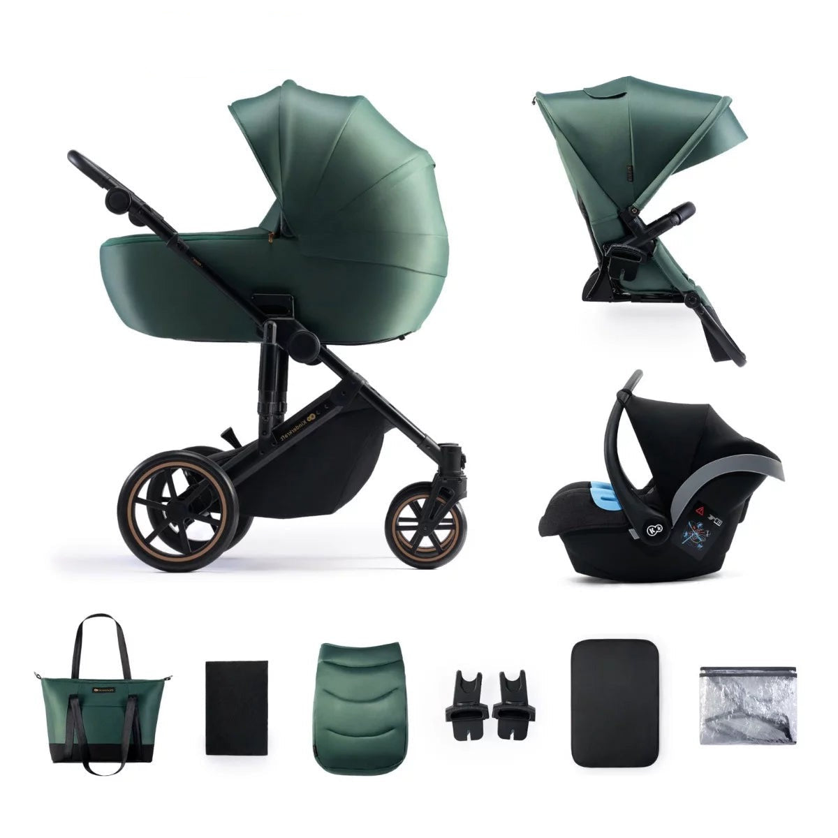 Passeggino Trio PRIME 2 Kinderkraft Dark Green DISPONIBILE - Be Brave Boutique
