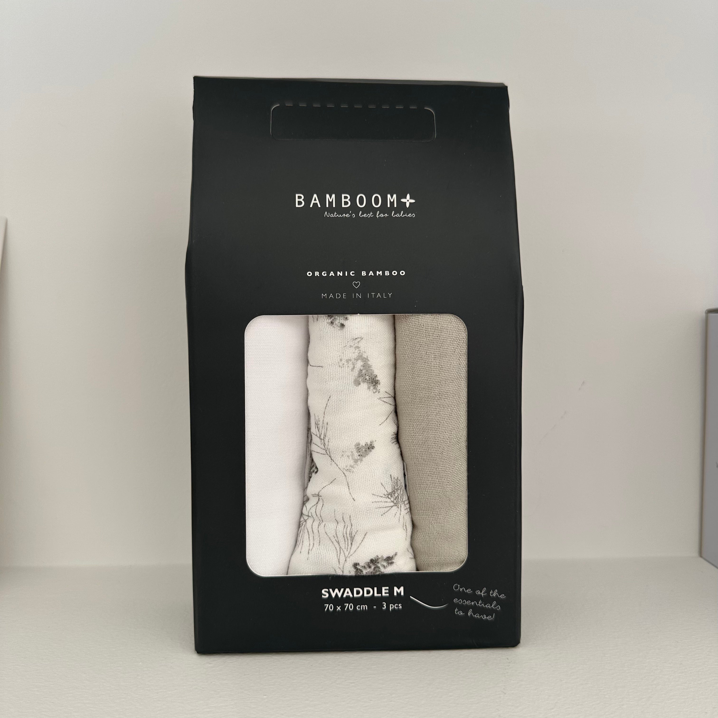 Swaddle Muslin Medium multi-uso 70x70cm 3-Pack - PINETA/LIGHT BLUE/ OFF WHITE - Be Brave Boutique