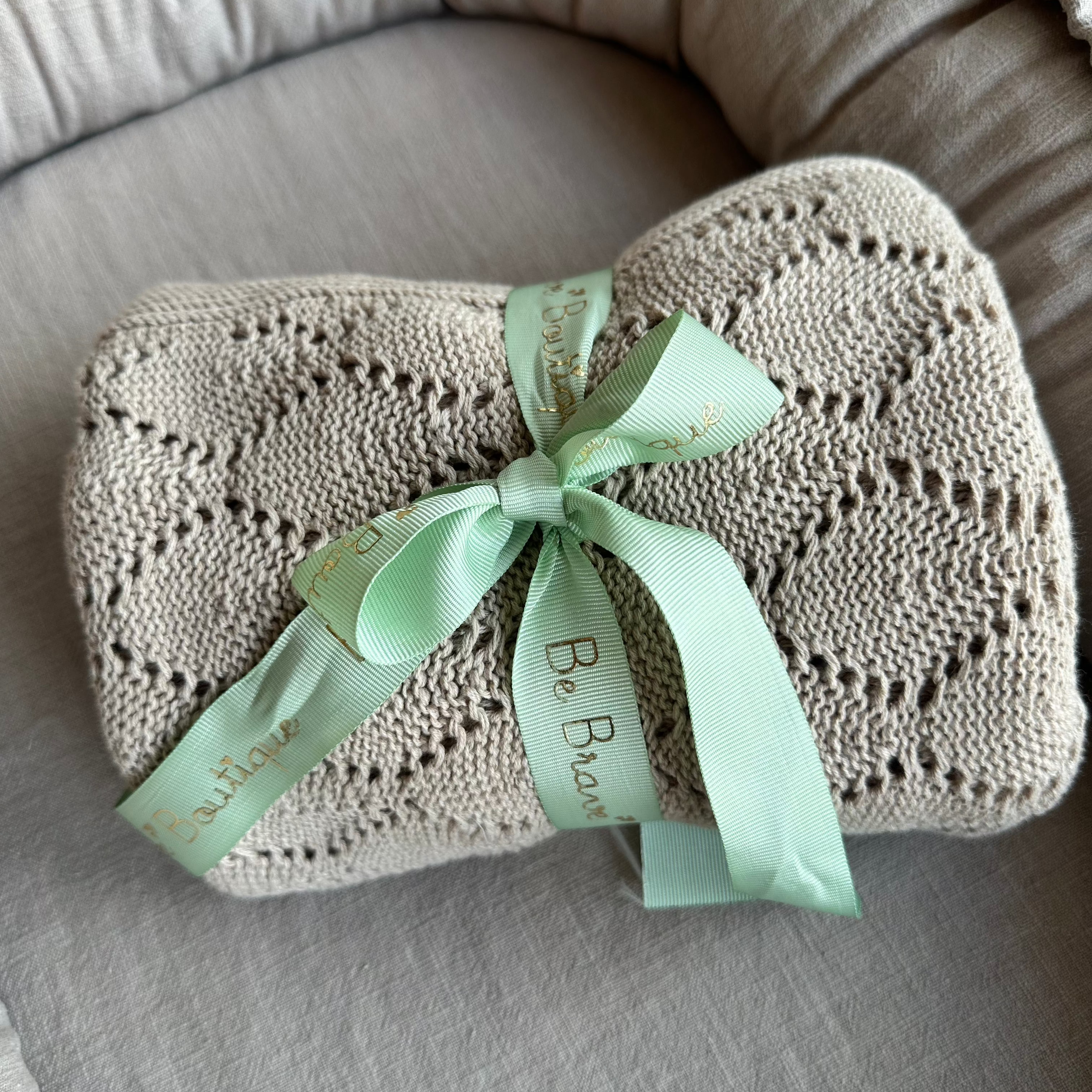 Copertina in Cotone Organico Lavorata a Maglia Li&Me - Be Brave Boutique