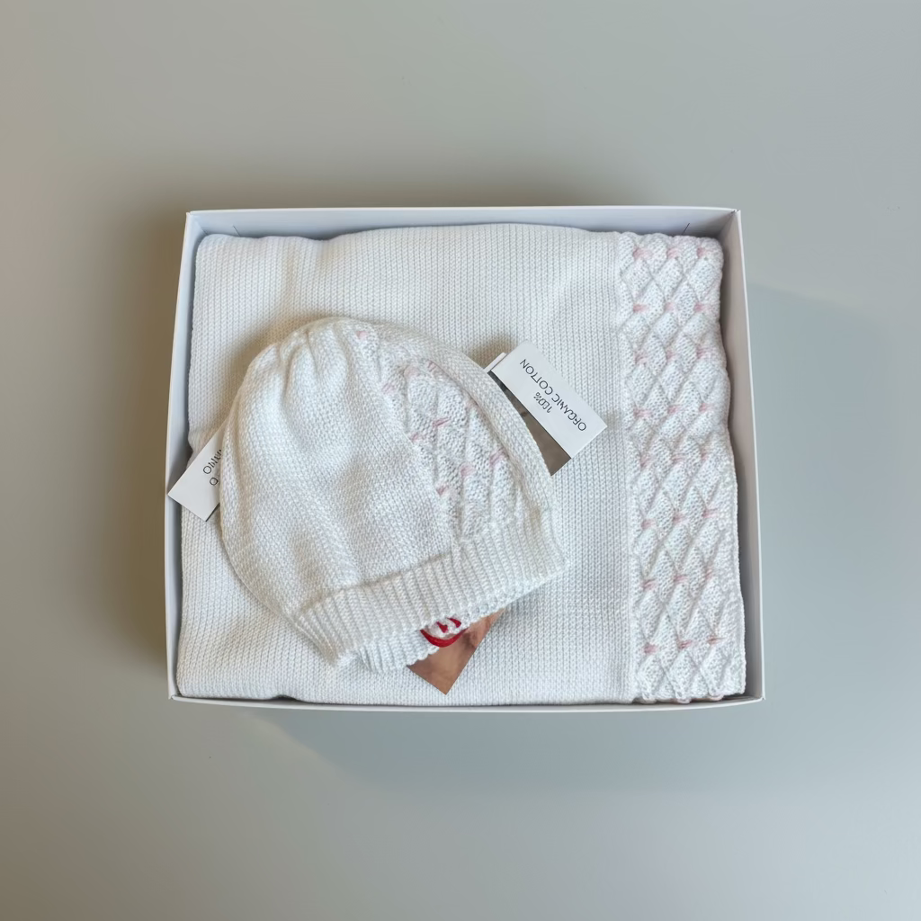 Coperta e cappello uscita clinica cotone Bimba - Be Brave Boutique