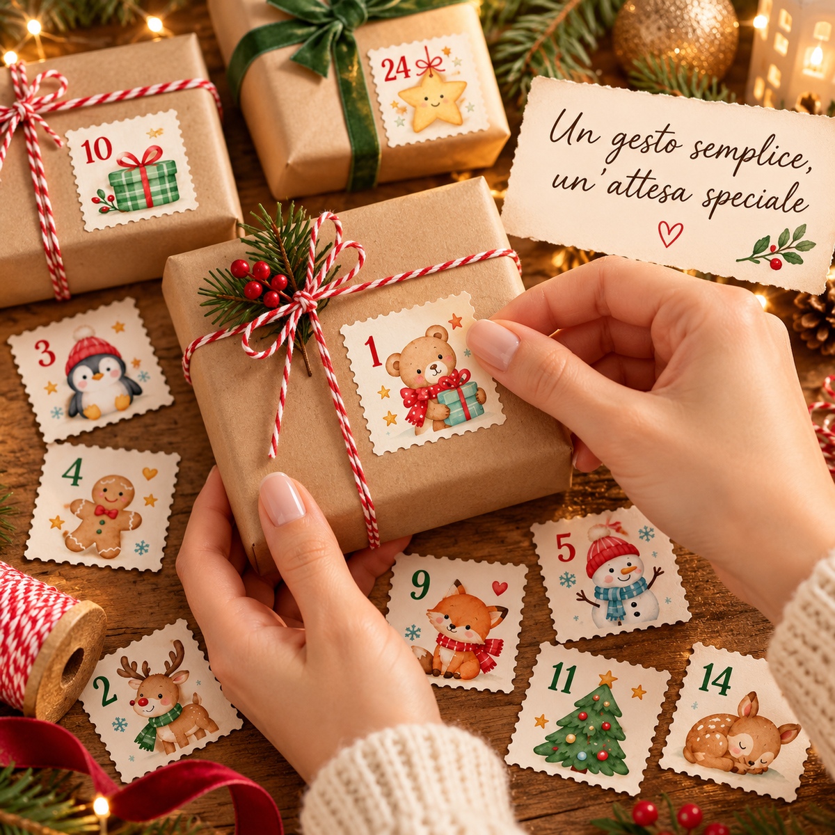 Kit 24 adesivi calendario dell’avvento