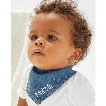 Bavaglino in Cotone organico a Bandana color Jeans - Be Brave Boutique