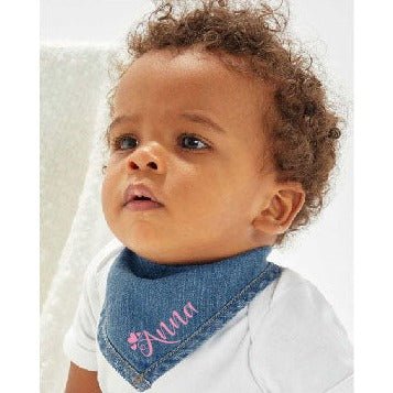 Bavaglino in Cotone organico a Bandana color Jeans - Be Brave Boutique