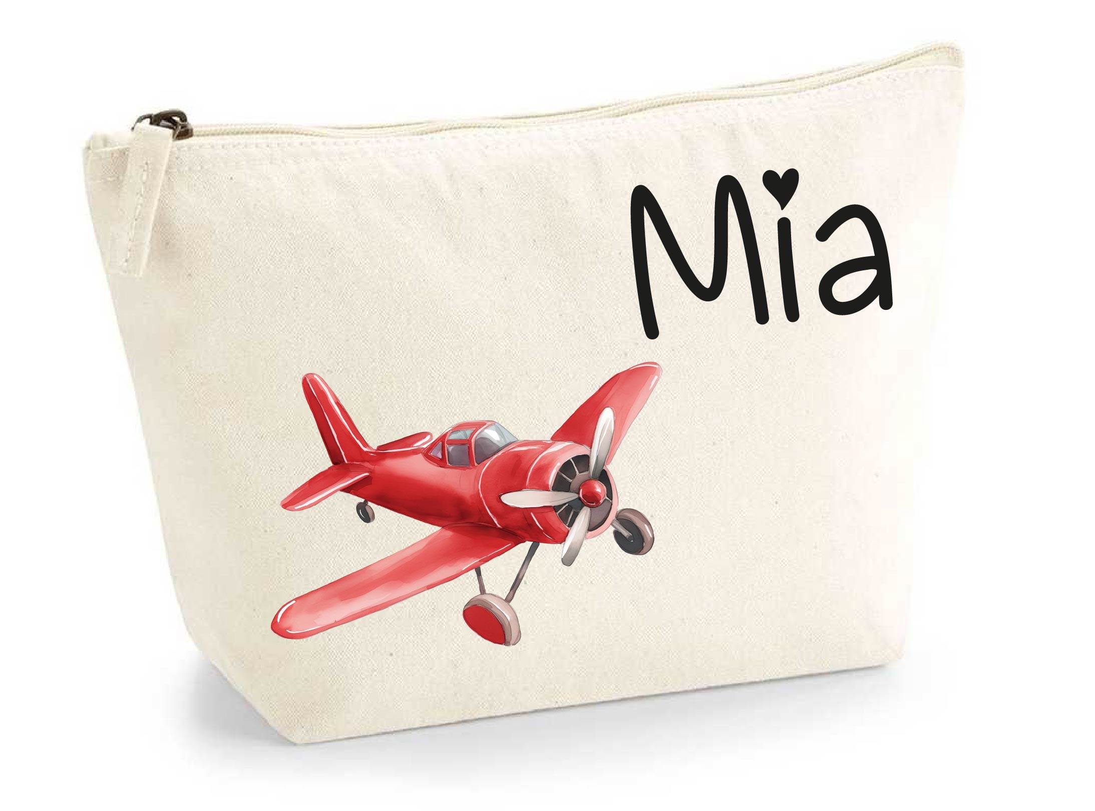 Pochette in cotone organico personalizzabile Areo Rosso - Be Brave Boutique