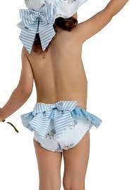 Costume Mutandina Bimba Fiori Azzurro - Be Brave Boutique