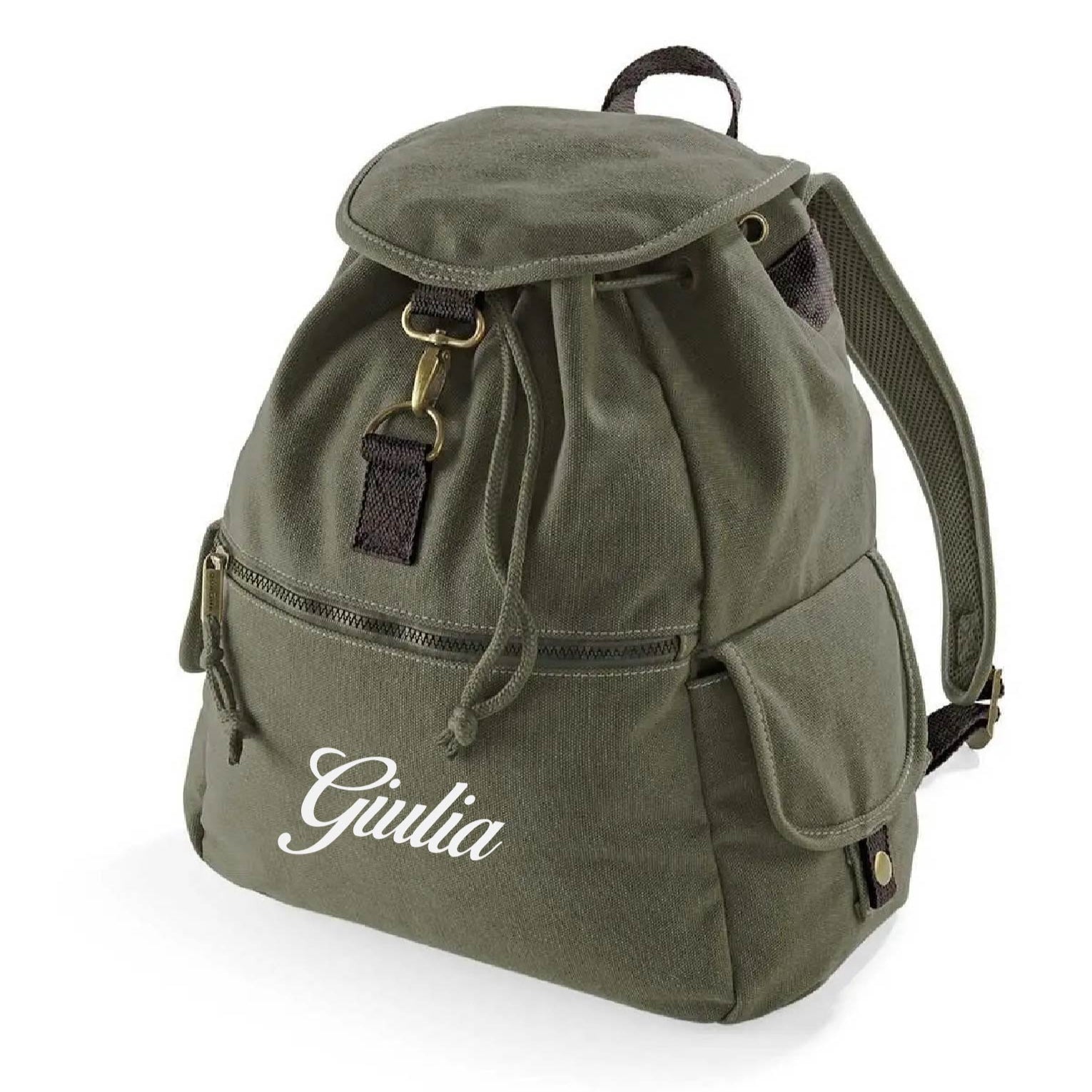 Zaino vintage unisex in cotone canvas personalizzabile - Be Brave Boutique