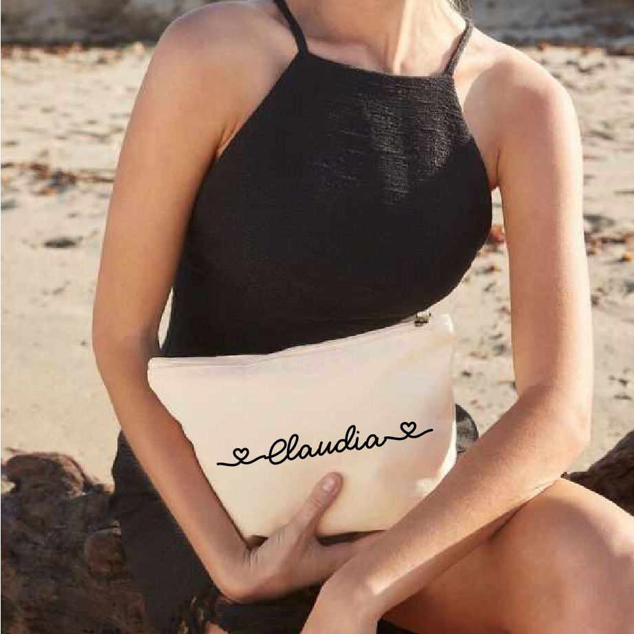 Pochette in cotone organico personalizzabile idea Regalo - Be Brave Boutique