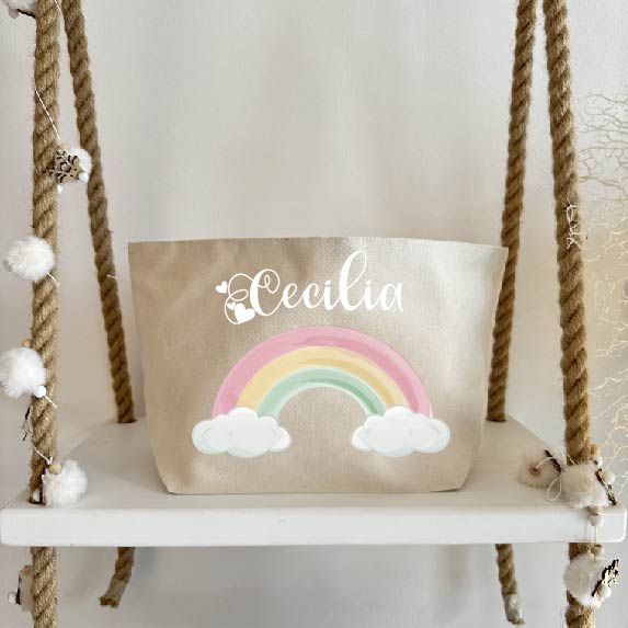 Porta Pannolini cremine personalizzato Arcobaleno - Be Brave Boutique