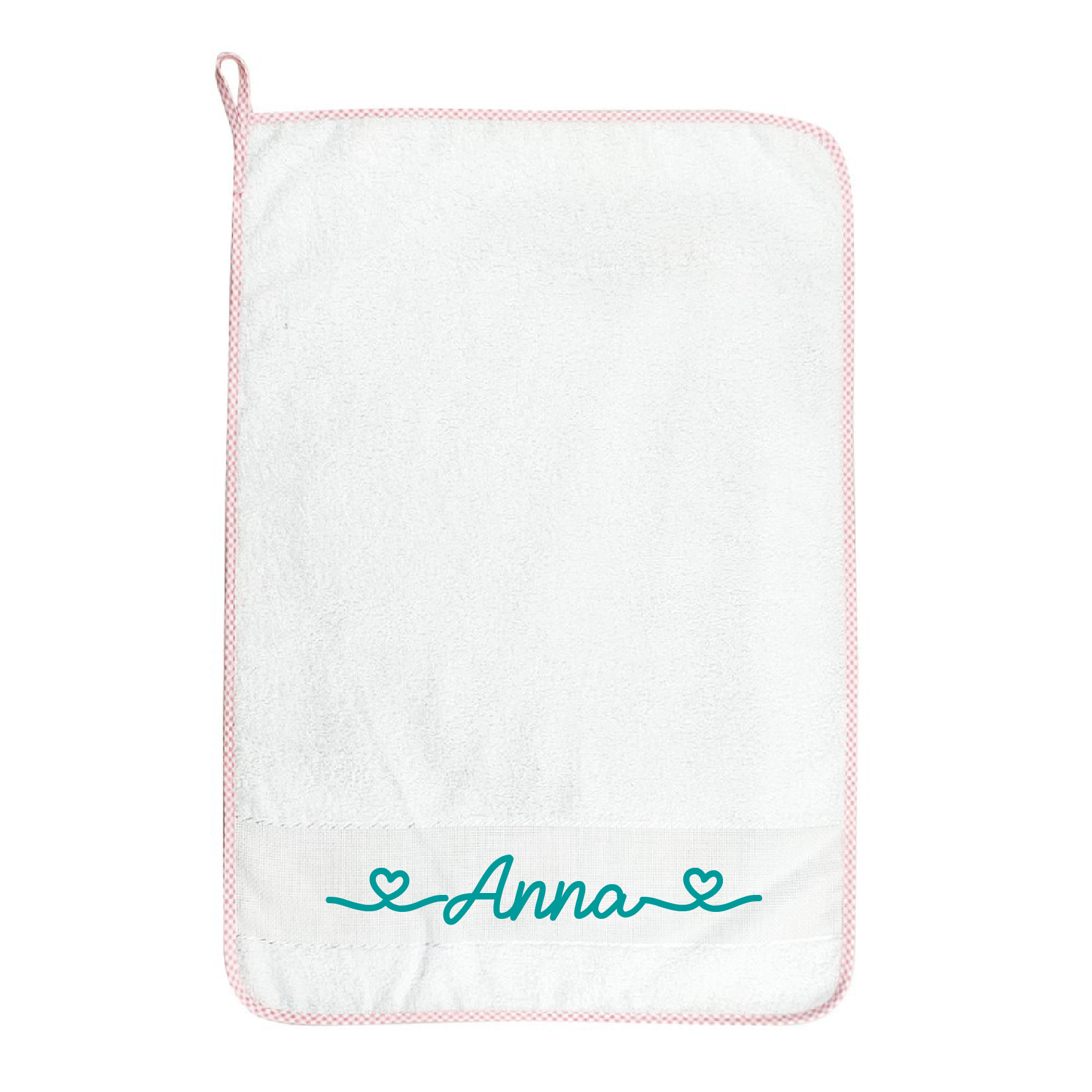 Asciugamani asilo Bordo Rosa con asola e nome personalizzato - Be Brave Boutique