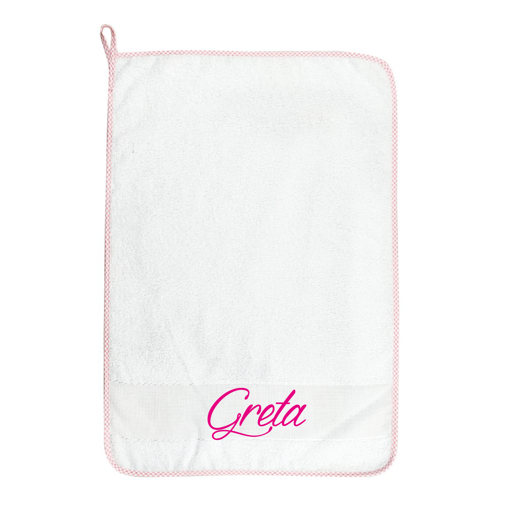 Asciugamani asilo Bordo Rosa con asola e nome personalizzato - Be Brave Boutique