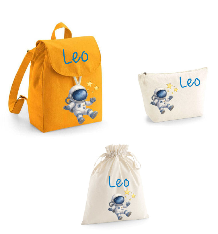 Set asilo Mini Zaino, Sacchetto cambi e beauty Astronauta - Be Brave Boutique