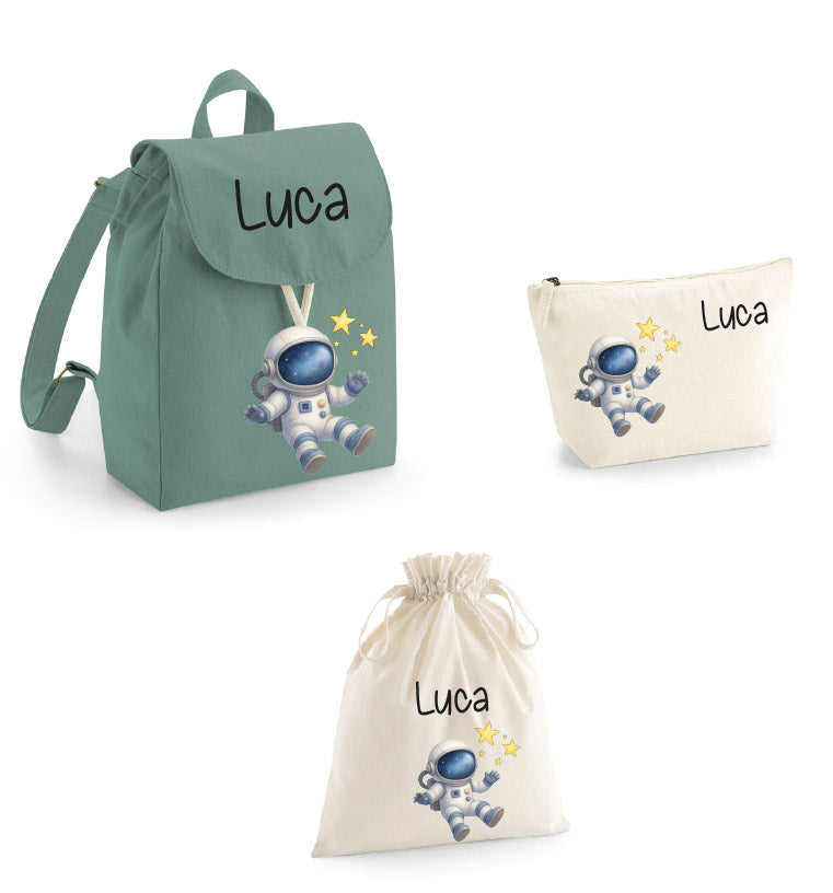 Set asilo Mini Zaino, Sacchetto cambi e beauty Astronauta - Be Brave Boutique