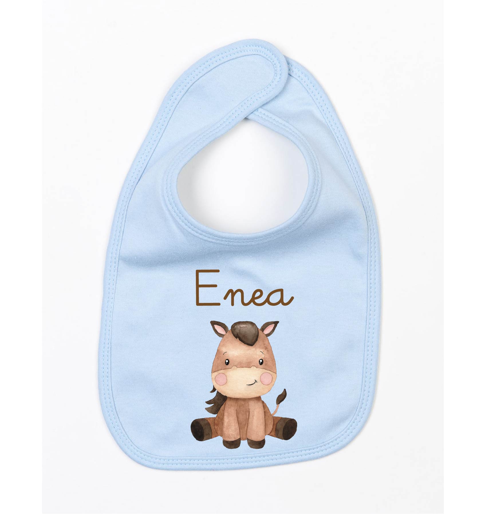 Bavaglino in Cotone organico Baby Horse personalizzabile - Be Brave Boutique