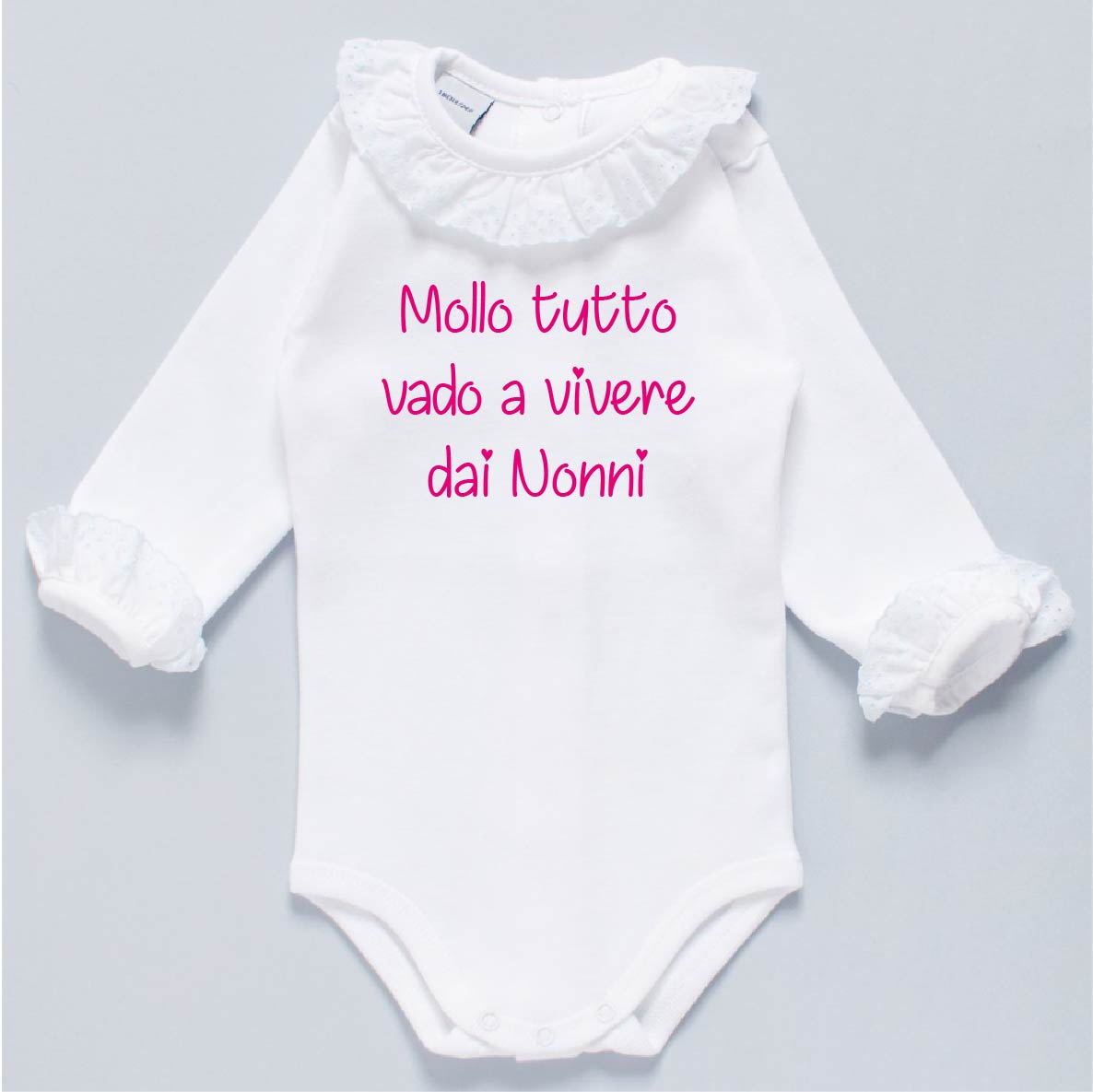 Body in cotone con colletto e maniche in Batista - Be Brave Boutique