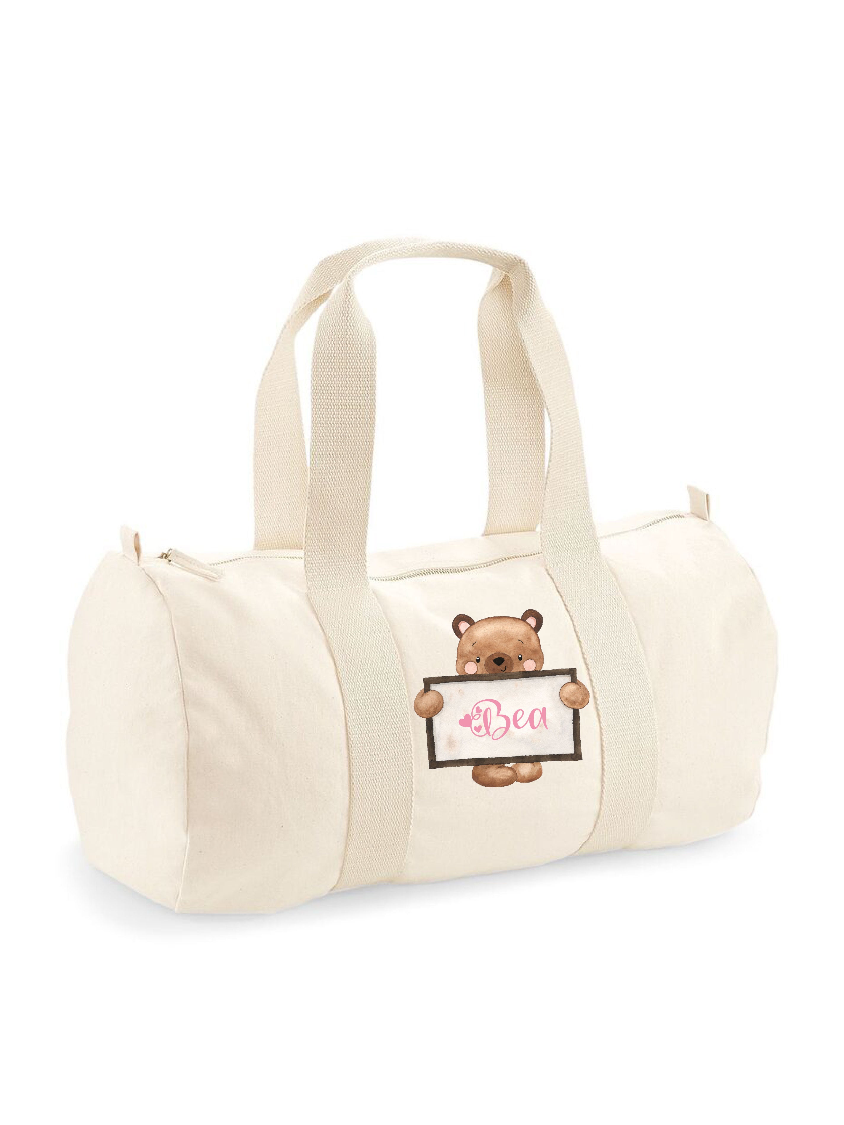 Borsone in cotone canvas personalizzato Orsetto Lavagna - Be Brave Boutique