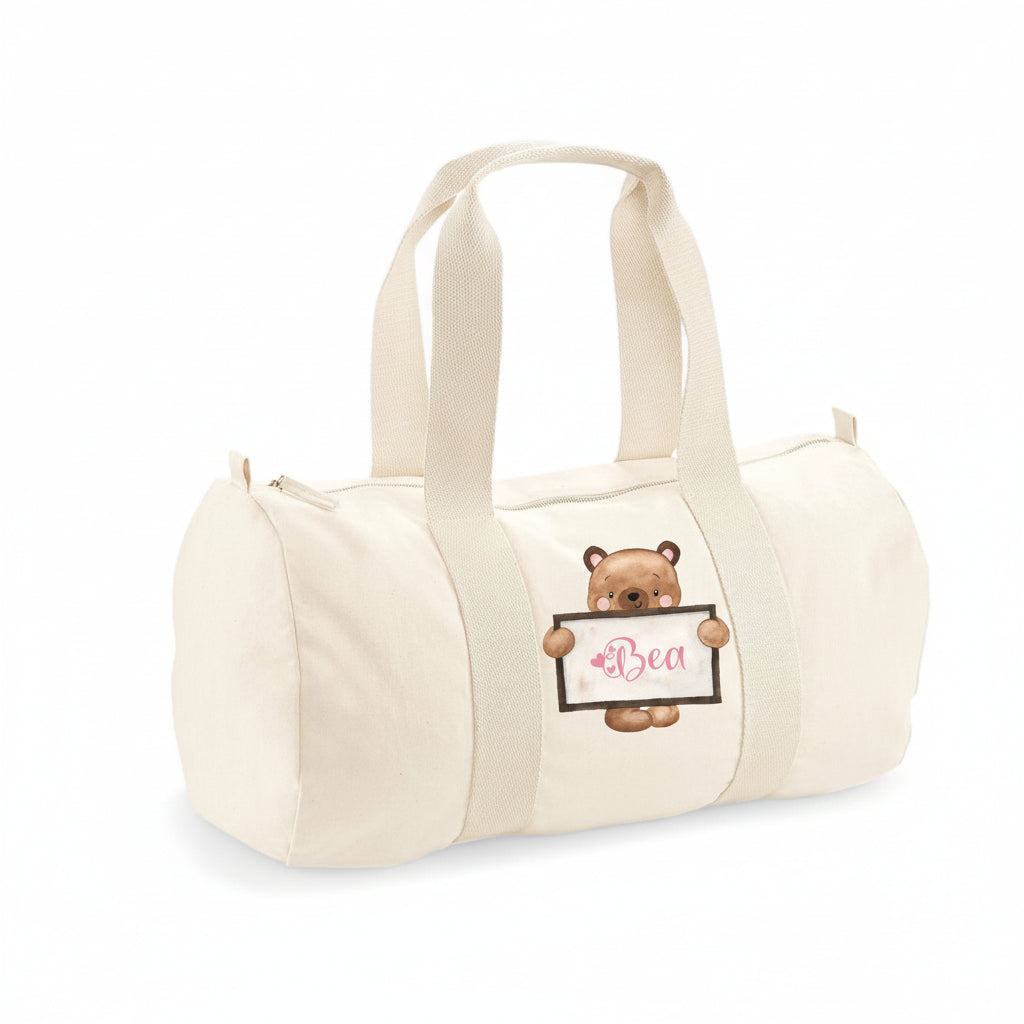 Borsone in cotone canvas personalizzato Orsetto Lavagna - Be Brave Boutique