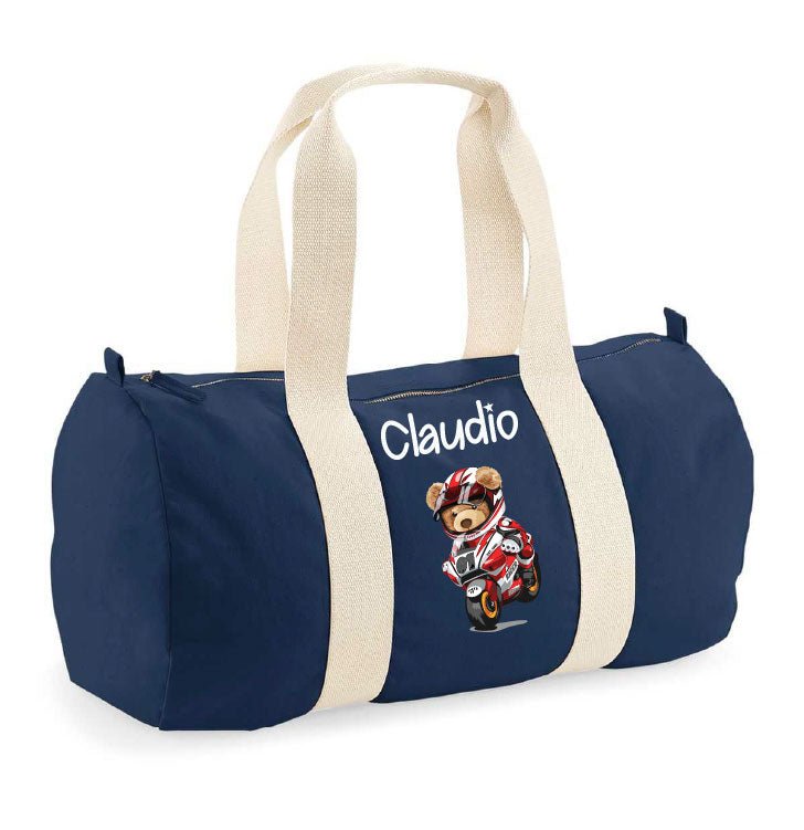 Borsone in cotone Orsetto in Moto Personalizzabile - Be Brave Boutique