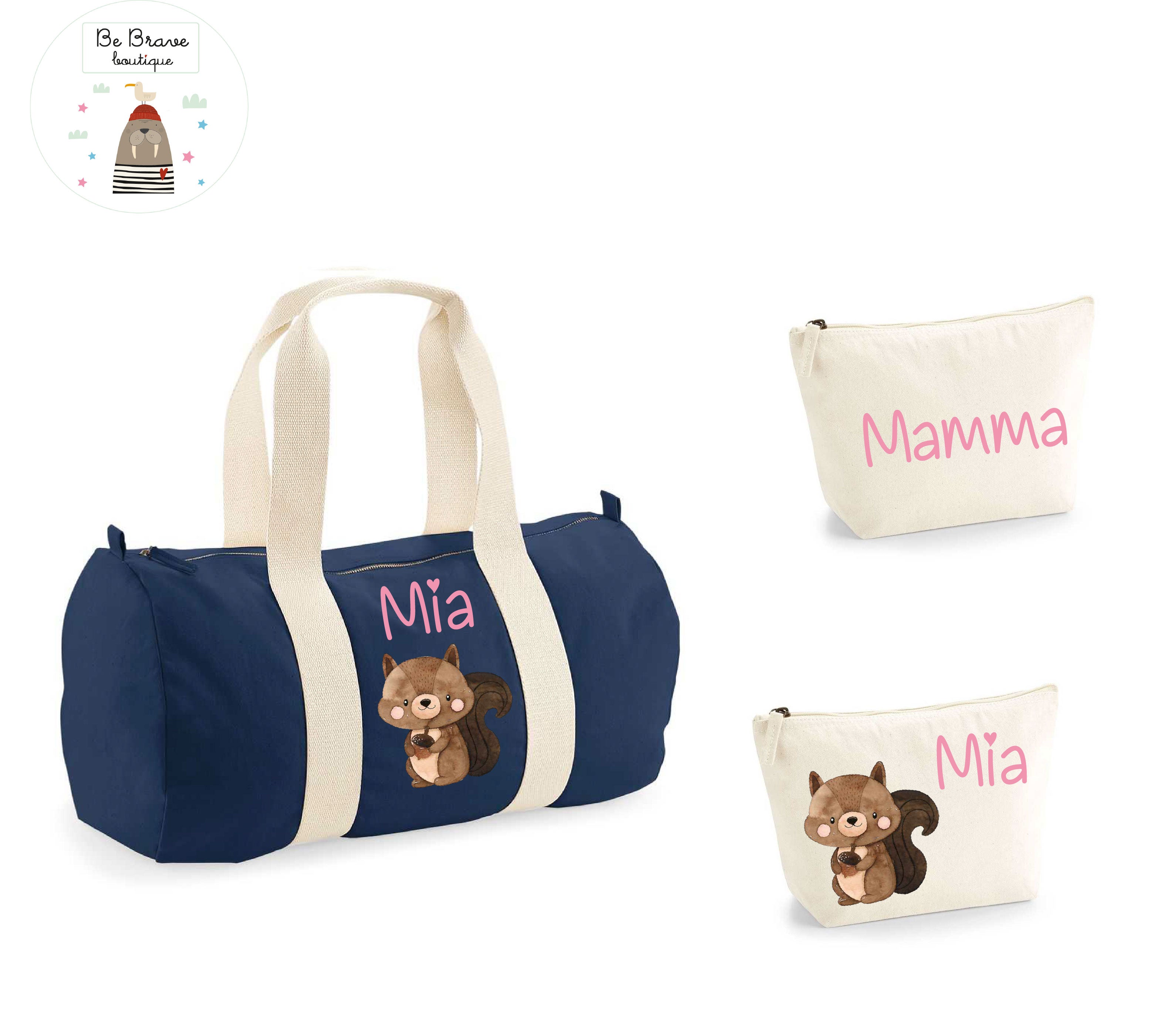 Set Nascita Borsone Baby Personalizzato - Tema Scoiattolo