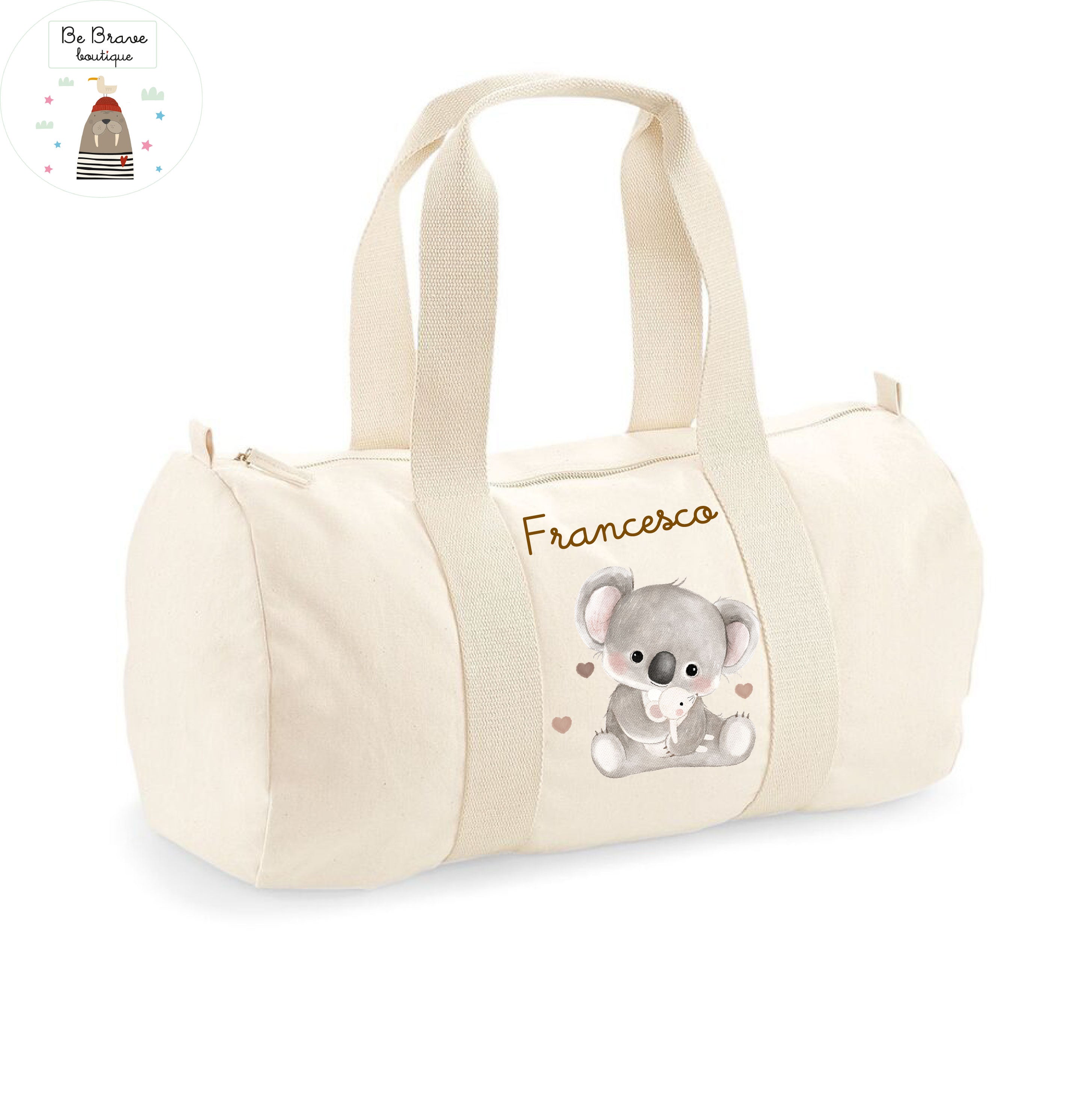 Borsone Nascita Personalizzato in Cotone Koala & Friends