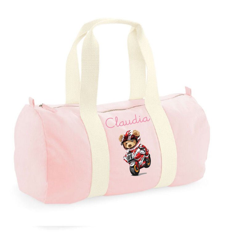 Borsone in cotone Orsetto in Moto Personalizzabile - Be Brave Boutique