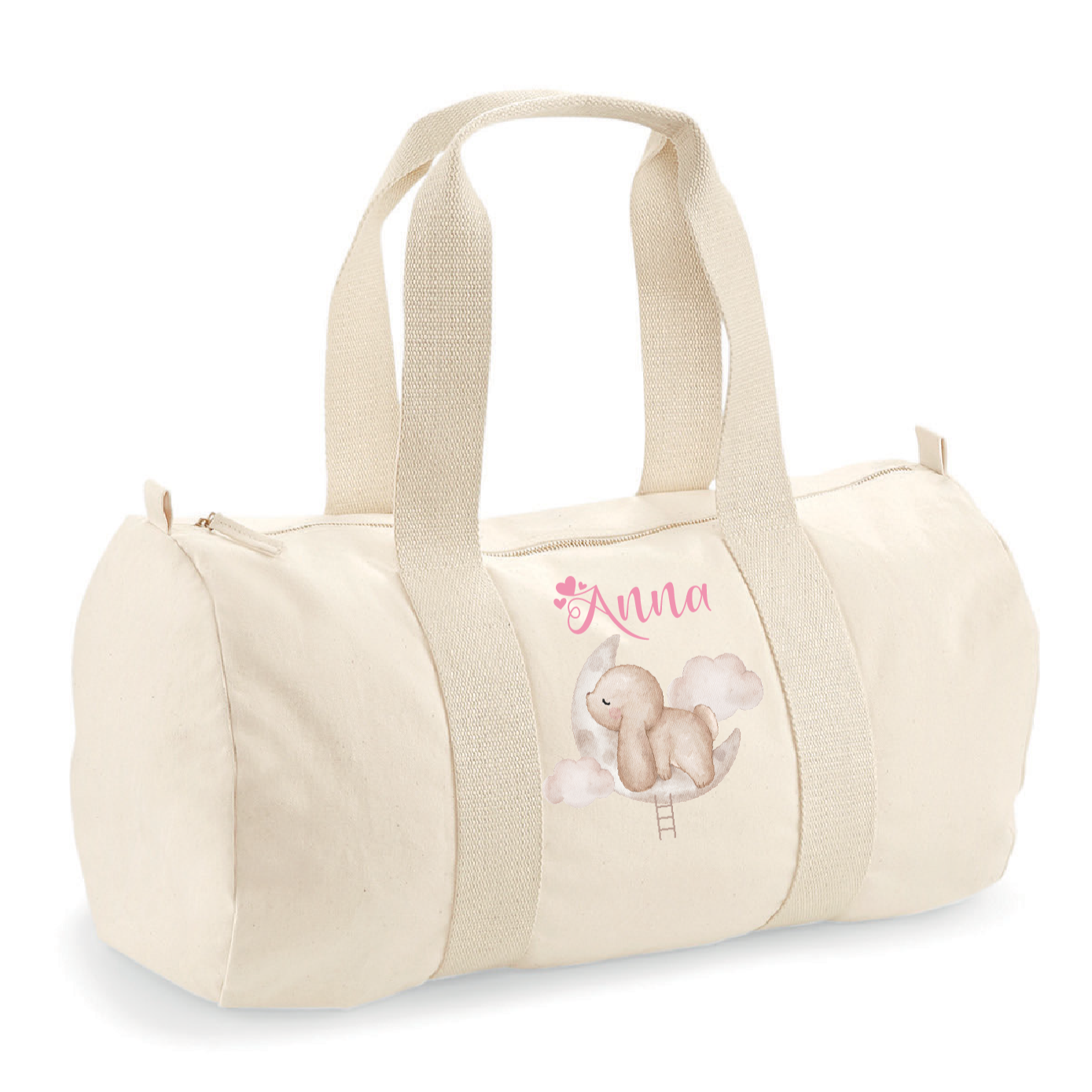 Borsone in cotone canvas personalizzato Coniglietto su Nuvola - Be Brave Boutique