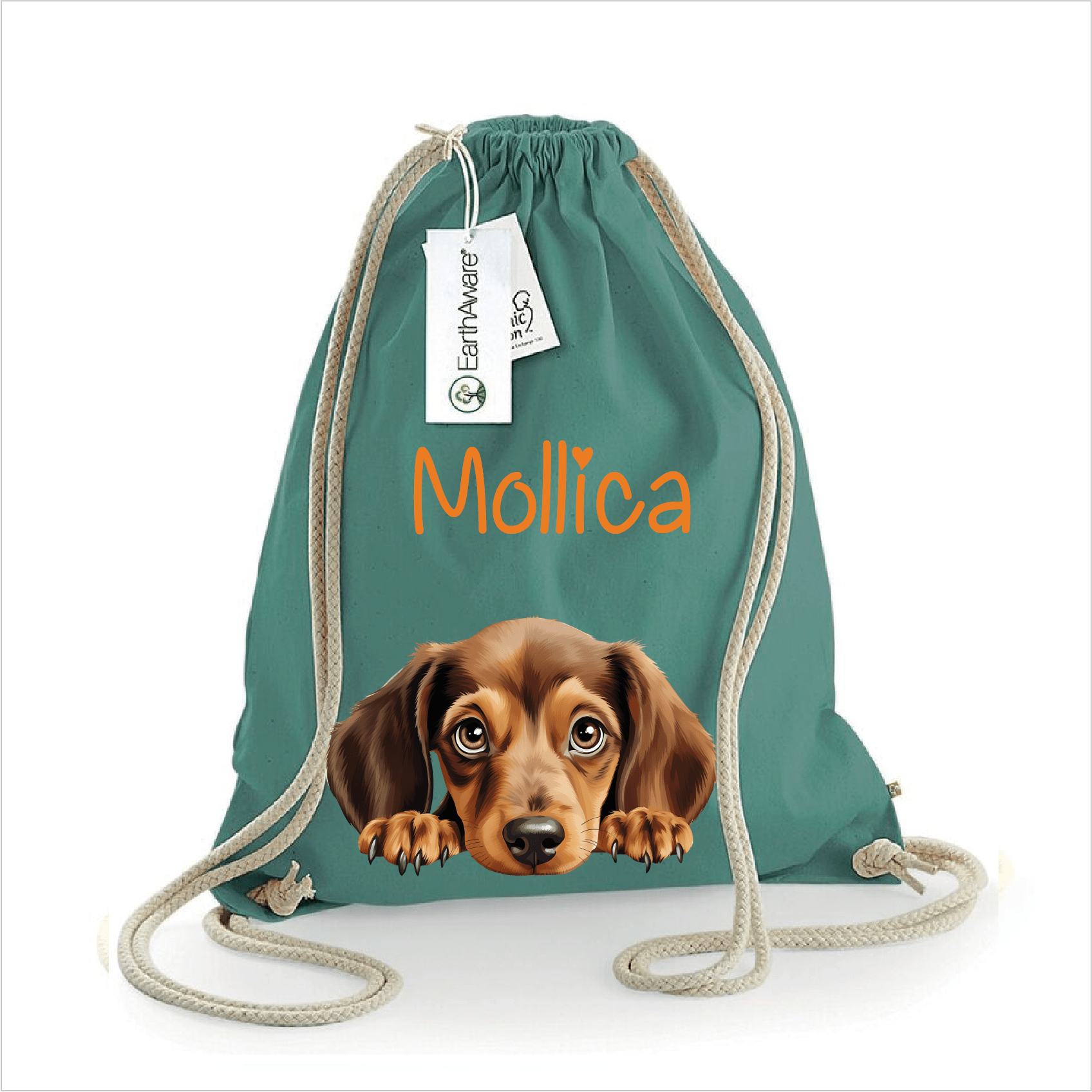 Sacca porta oggetti personalizzata cani Bassotto - Be Brave Boutique