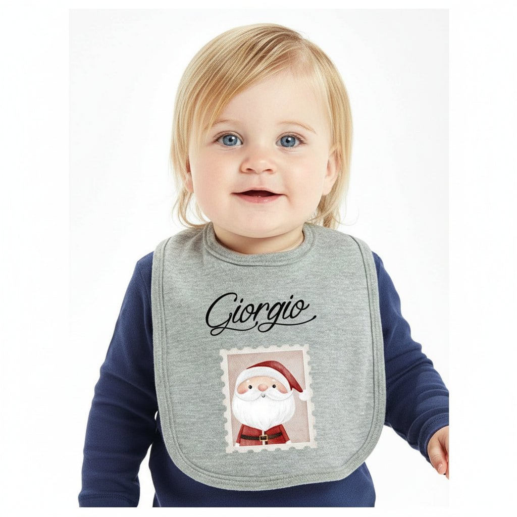 Bavaglino in Cotone organico Personalizzabile Babbo Natale - Be Brave Boutique