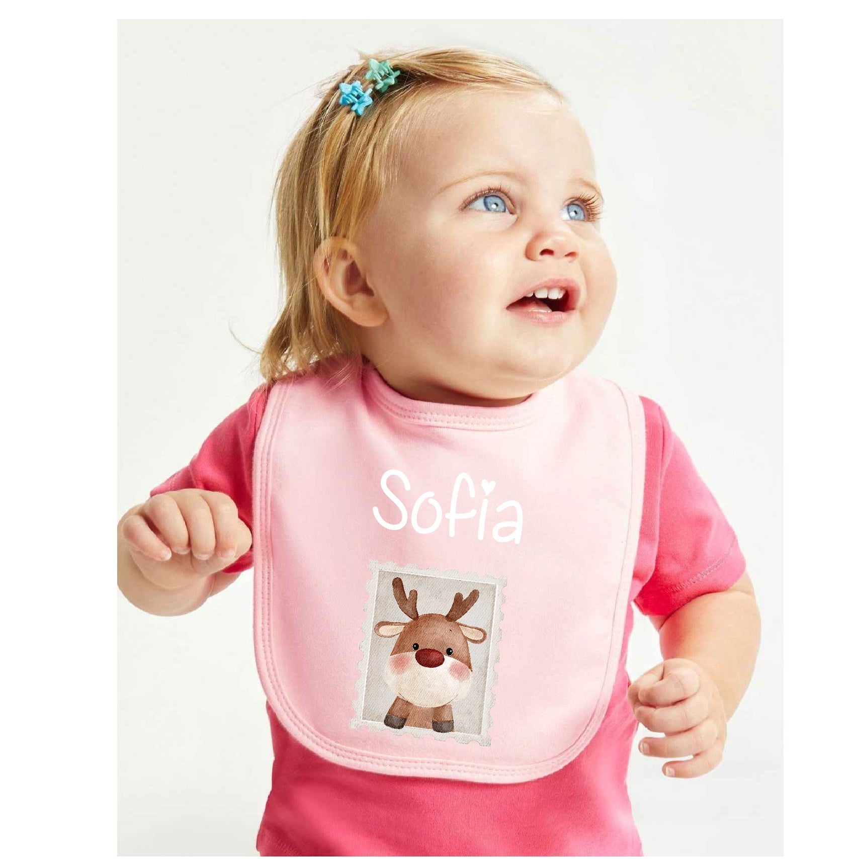 Bavaglino in Cotone organico Personalizzabile Renna - Be Brave Boutique