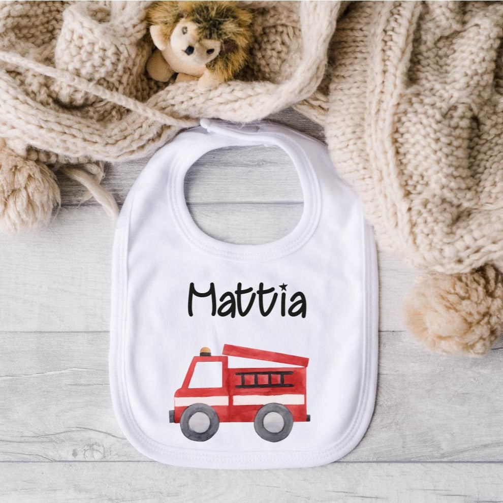 Bavaglino in Cotone organico Pompieri personalizzabile