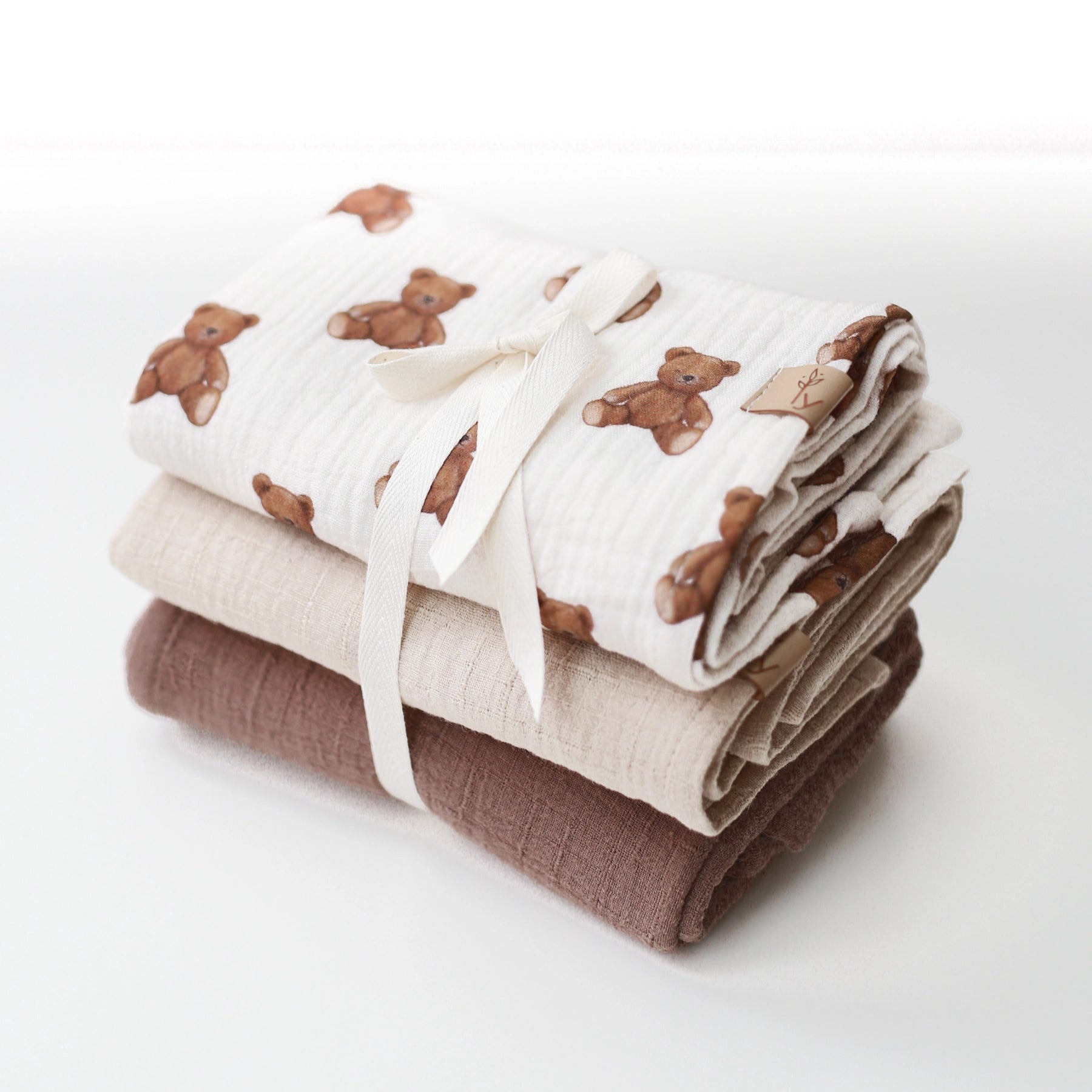 Set di panni in mussola 3 pezzi - Teddy Bears - Be Brave Boutique