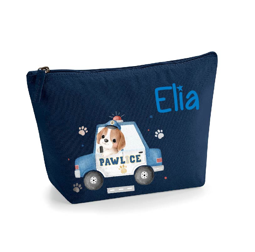 Pochette in cotone organico personalizzabile Cagnolino Pawlice - Be Brave Boutique