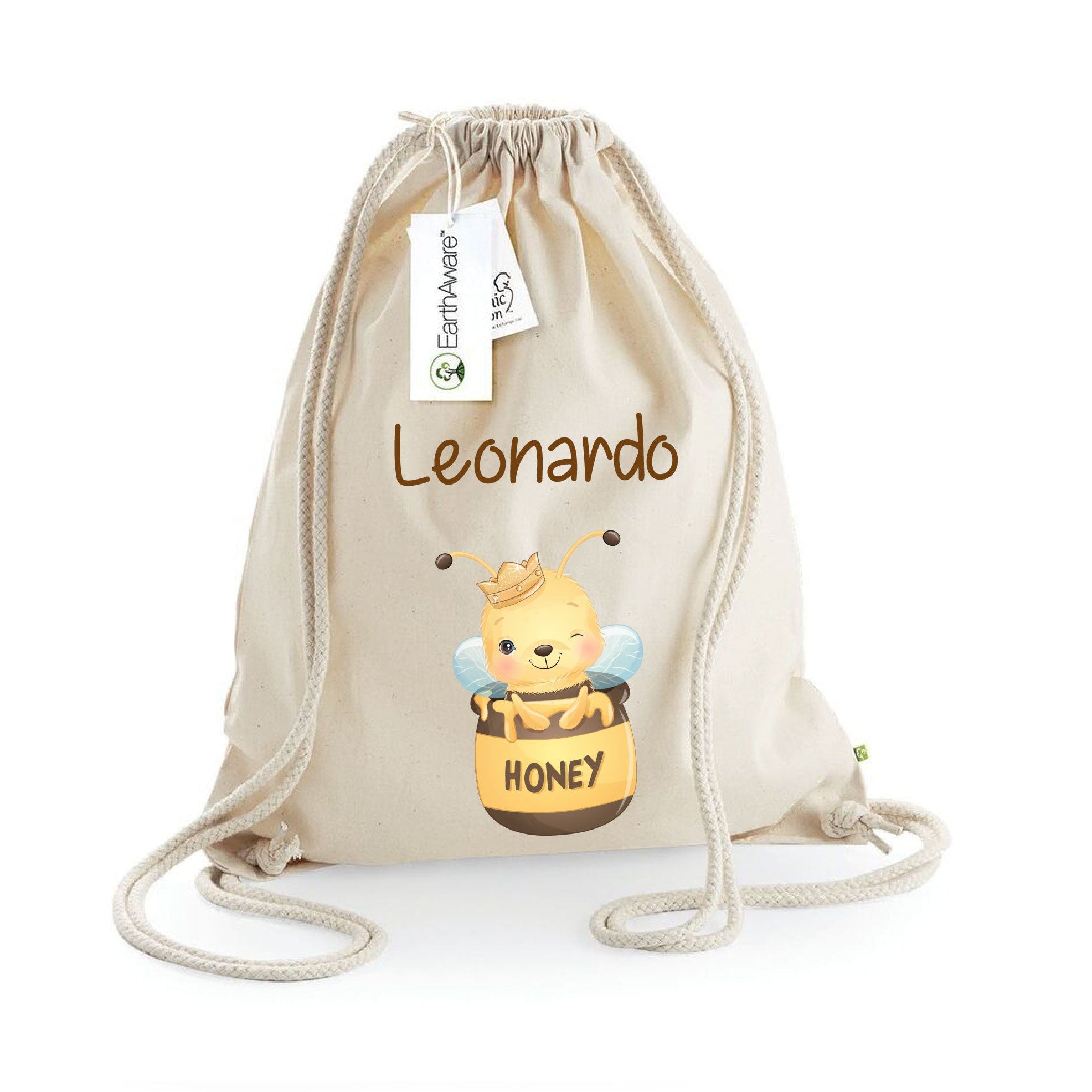 Zaino a sacca in cotone pesante Ape Honey - Be Brave Boutique