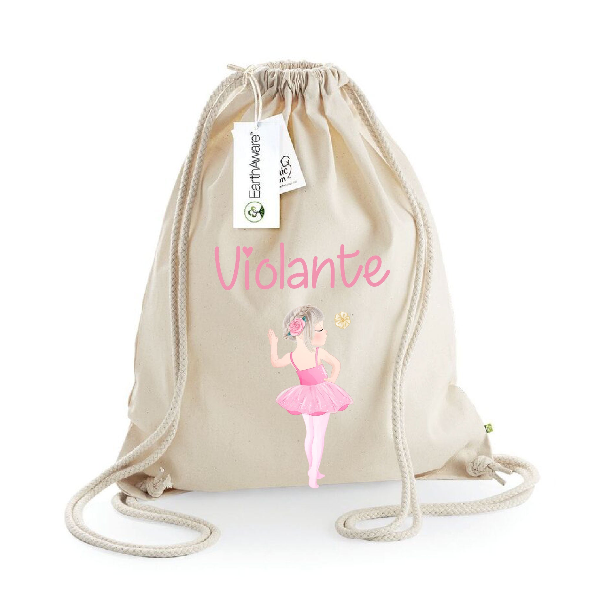 Zaino a sacca in cotone pesante Ballerina Danza - Be Brave Boutique