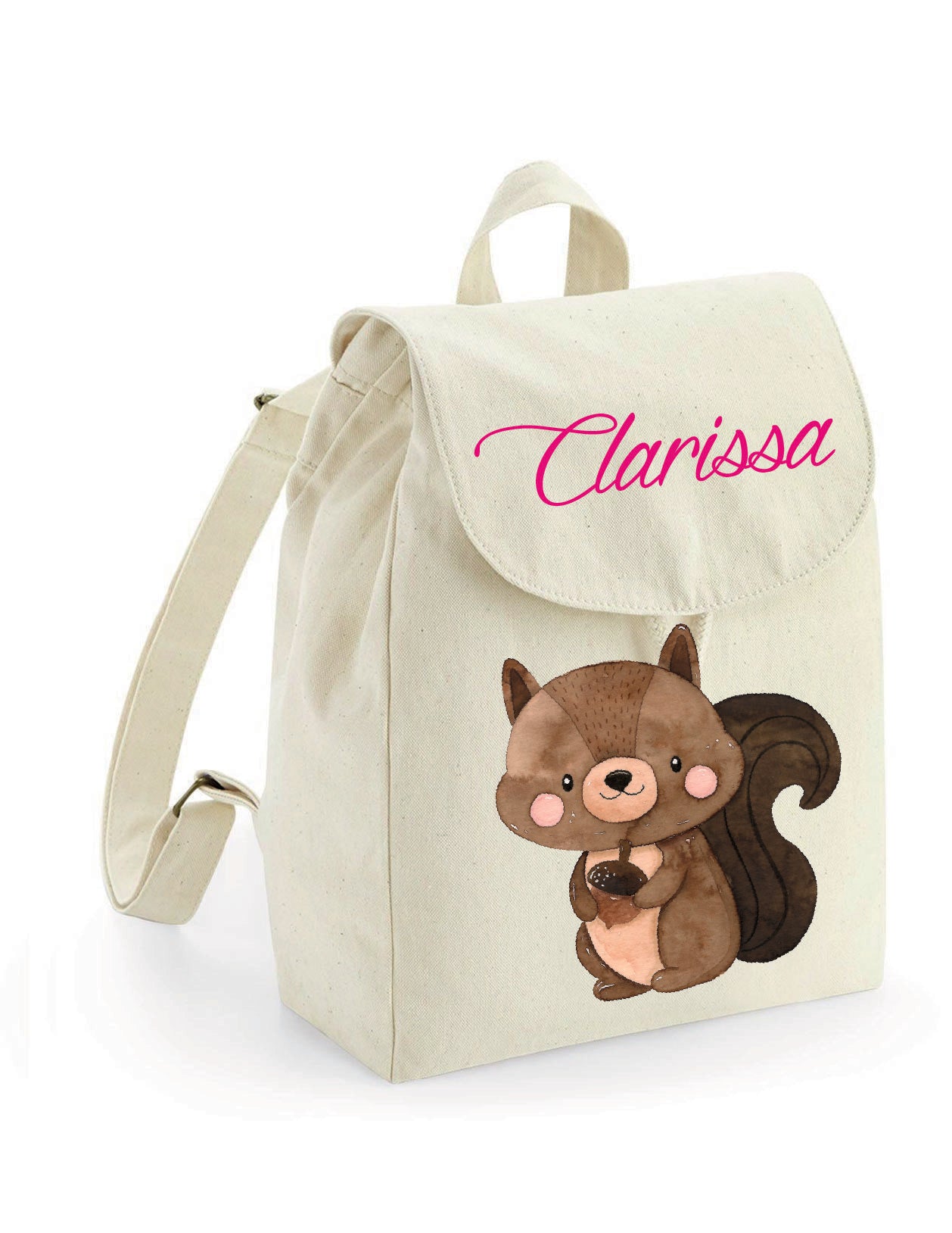 Zaino Asilo Bambino Personalizzato – Mini Zainetto con Nome Scoiattolo