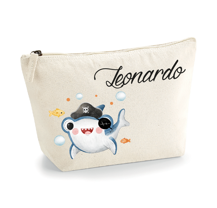 Pochette in cotone organico personalizzabile Baby Shark - Be Brave Boutique