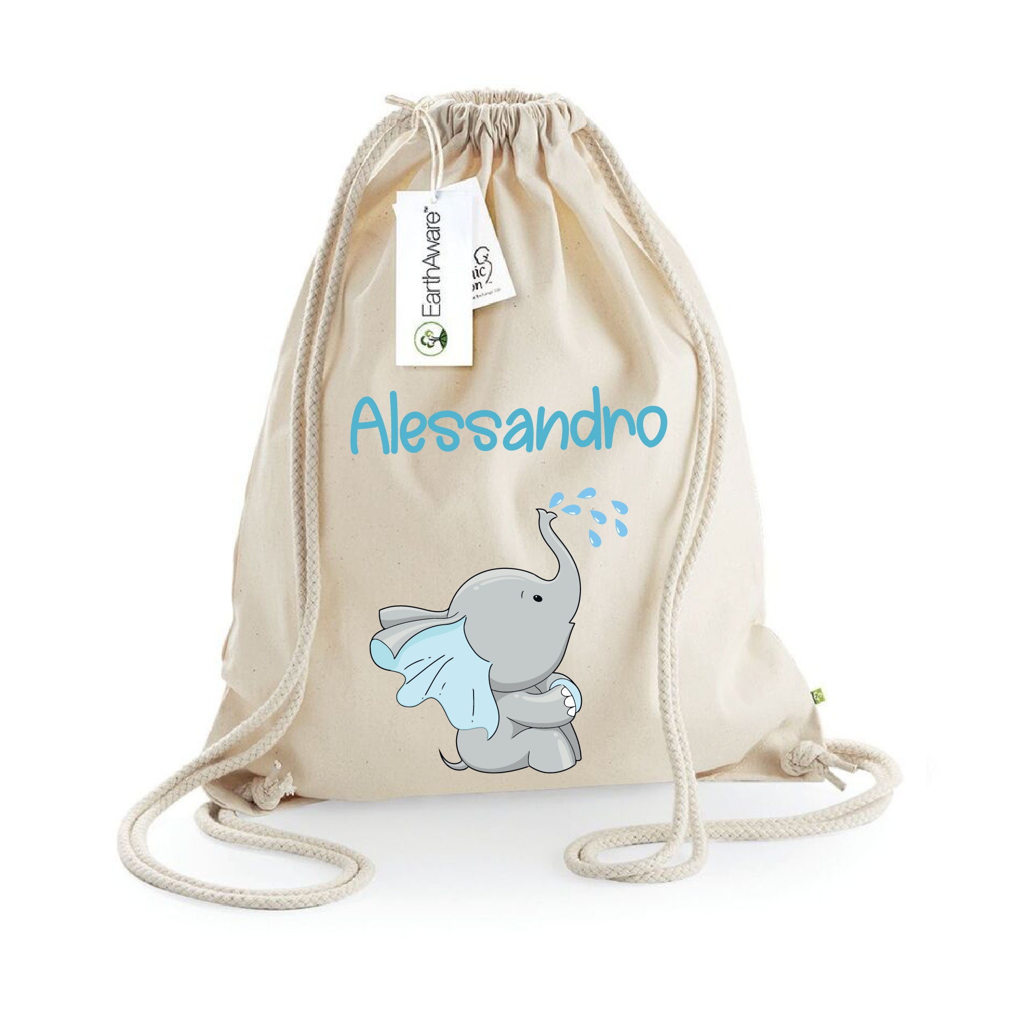 Zaino a sacca in cotone pesante Elefantino Gocce - Be Brave Boutique