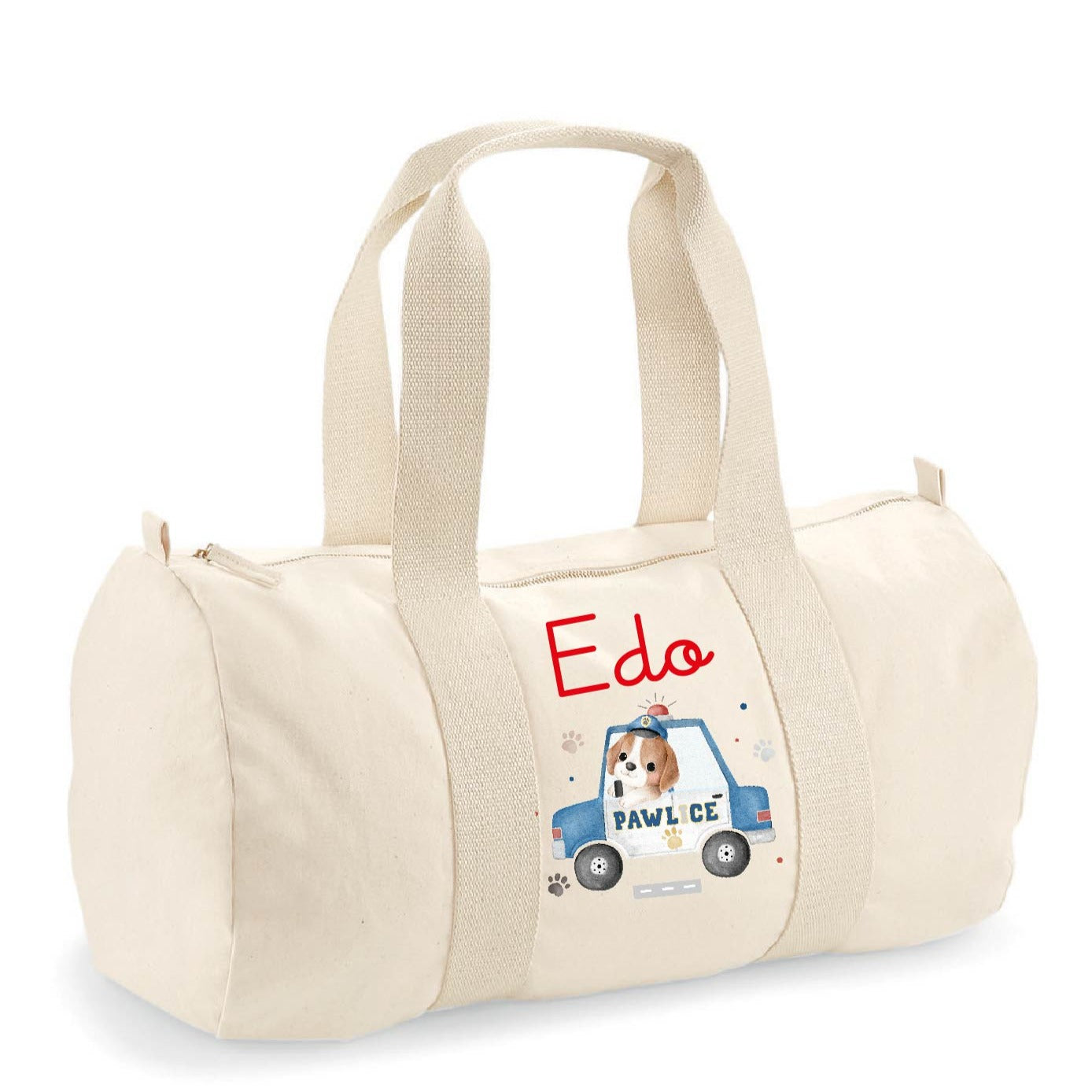 Borsone in cotone canvas personalizzato Cagnolino Pawlice - Be Brave Boutique