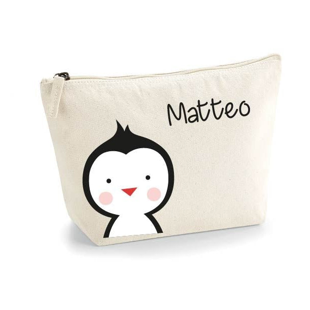 Pochette in cotone organico personalizzabile Pinguino - Be Brave Boutique