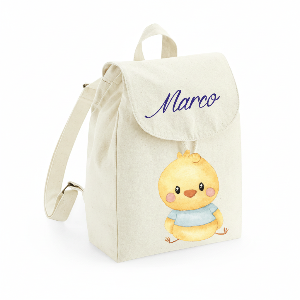 Mini Zaino in cotone Pulcino Azzurro - Be Brave Boutique